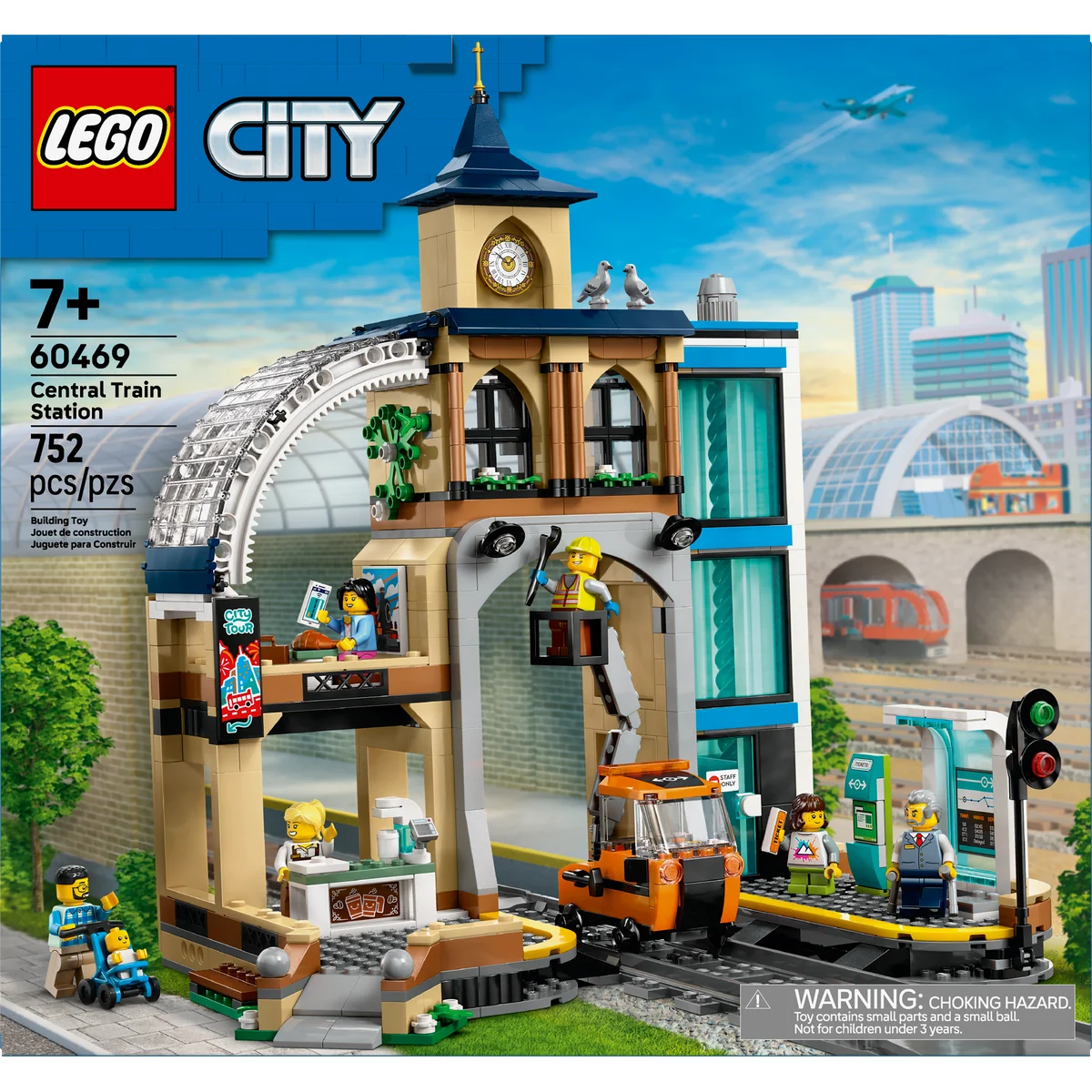 LEGO City Central Train Station Set for Fans of Construction Toys 60469