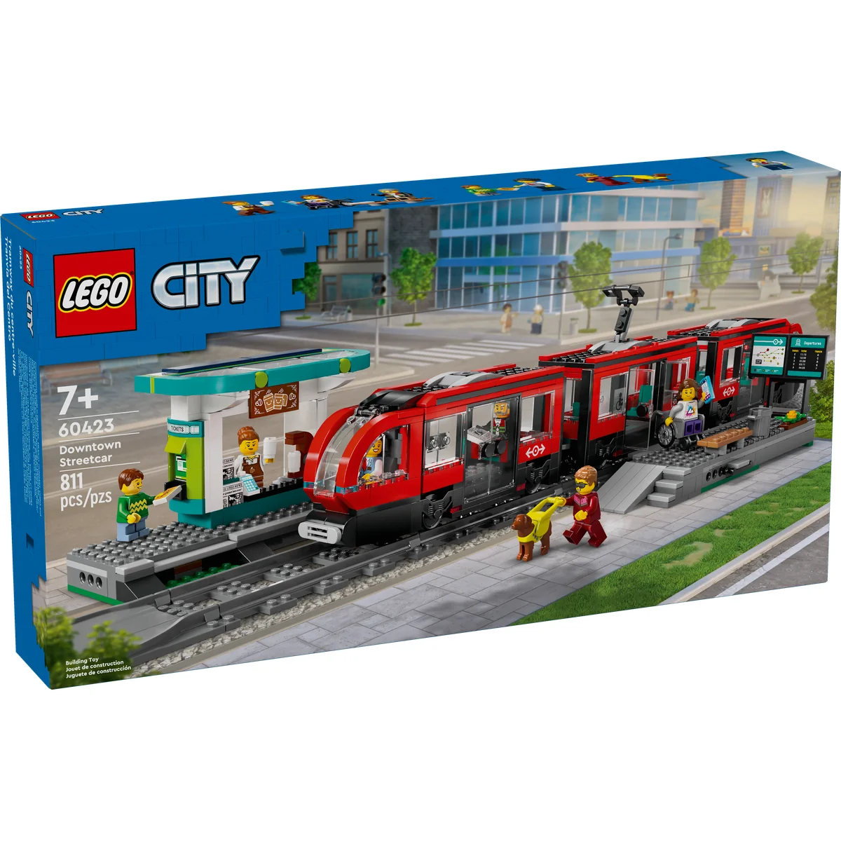 LEGO City Downtown Streetcar and Station Toy Set 60423 - Image 2