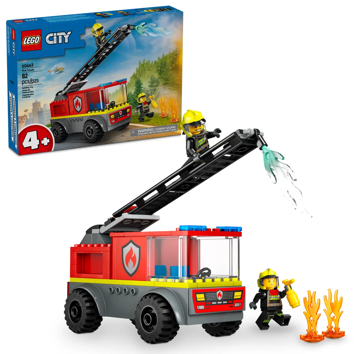 LEGO City Fire Ladder Truck, Firefighter Toy Vehicle Gift for Kids 60463 - Image 4