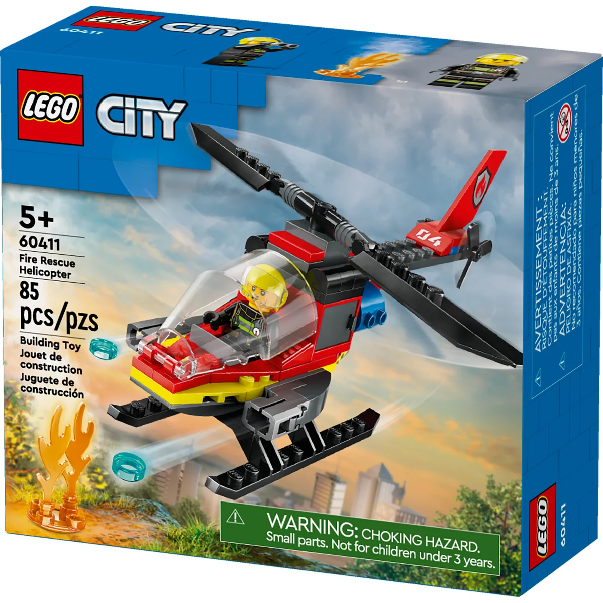 LEGO City Fire Rescue Helicopter Building Set 60411 - Image 3