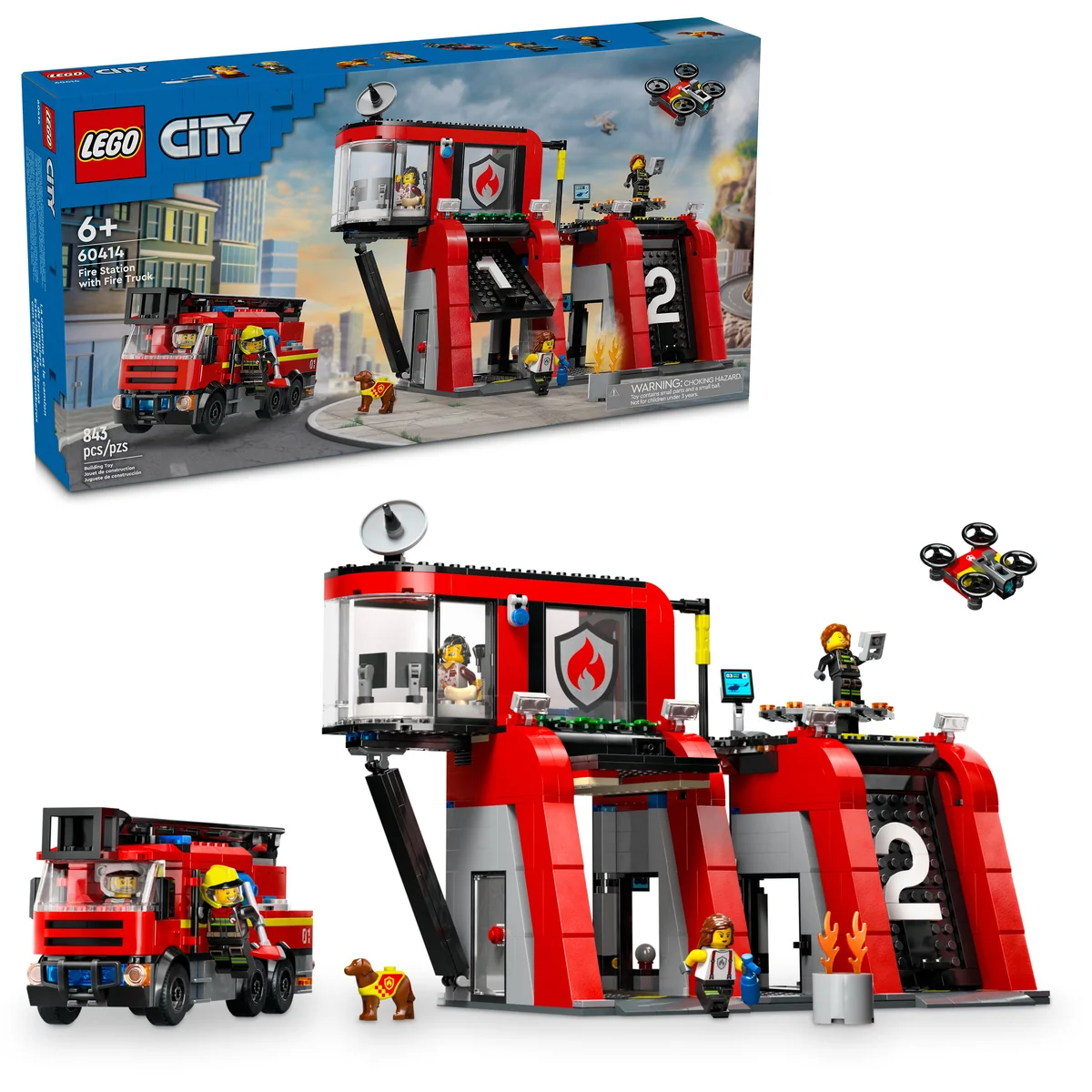 LEGO City Fire Station with Fire Truck Playset 60414 - Image 4
