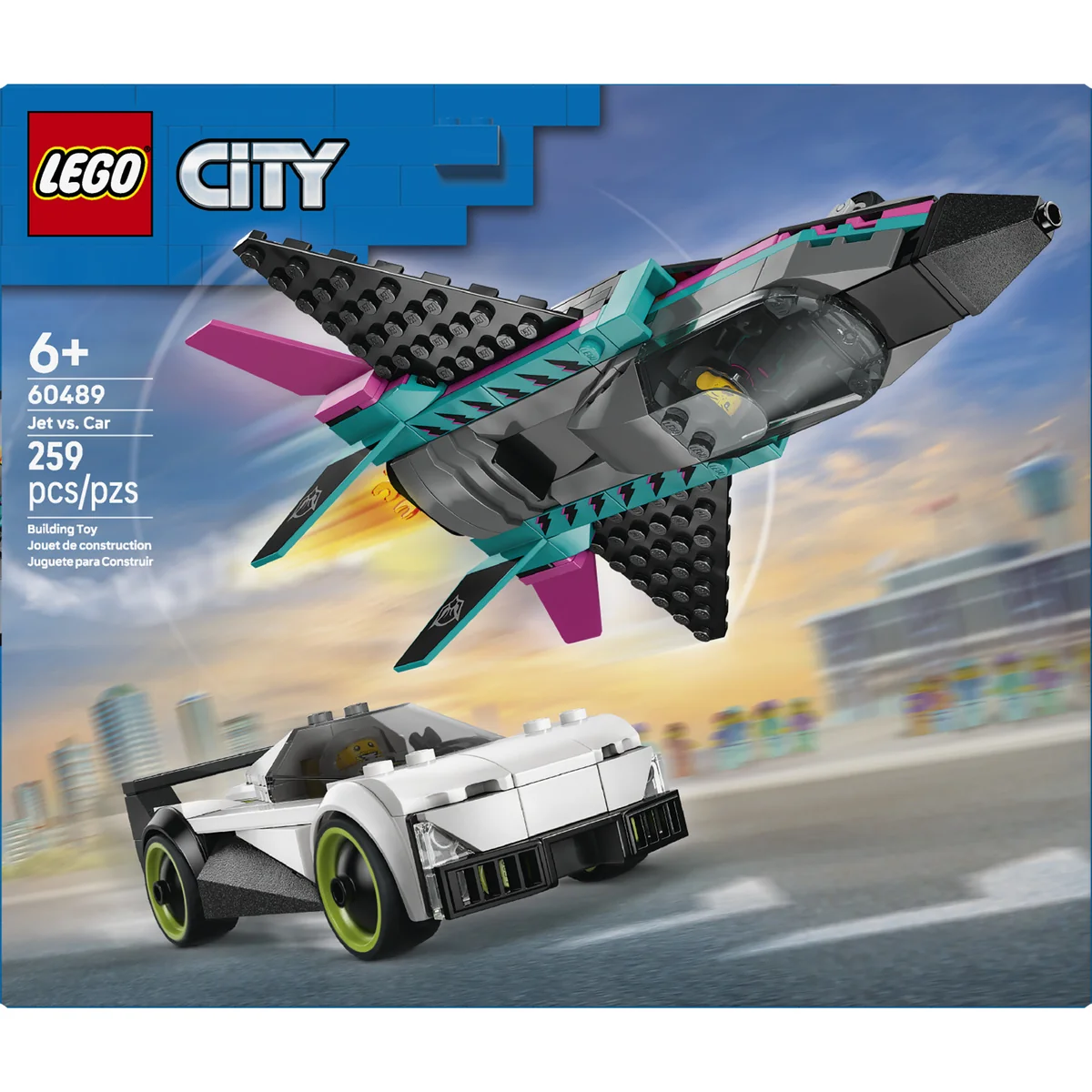 LEGO City Jet vs. Car - Toy Cars and Jet Toy Playset - 60489