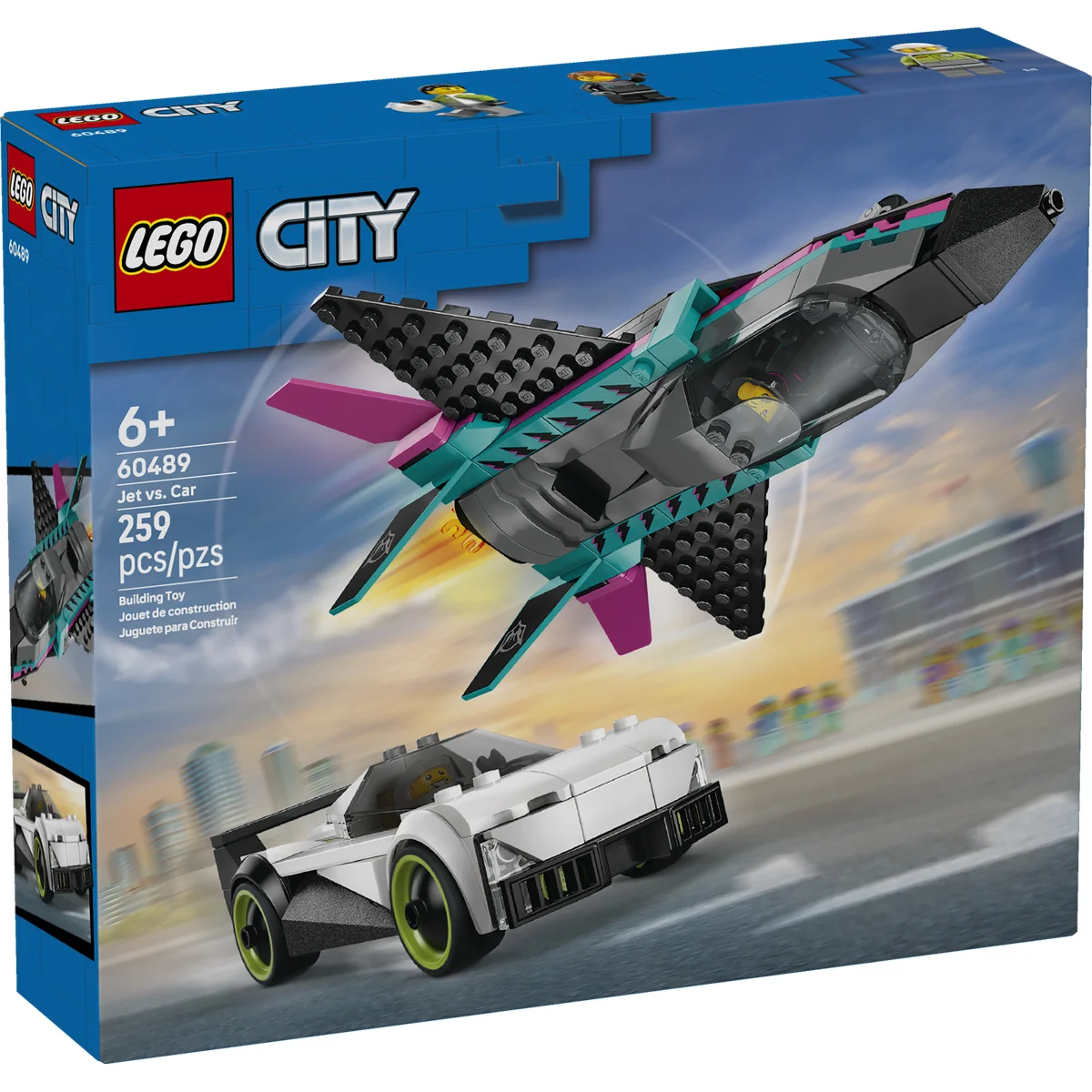 LEGO City Jet vs. Car - Toy Cars and Jet Toy Playset - 60489 - Image 2
