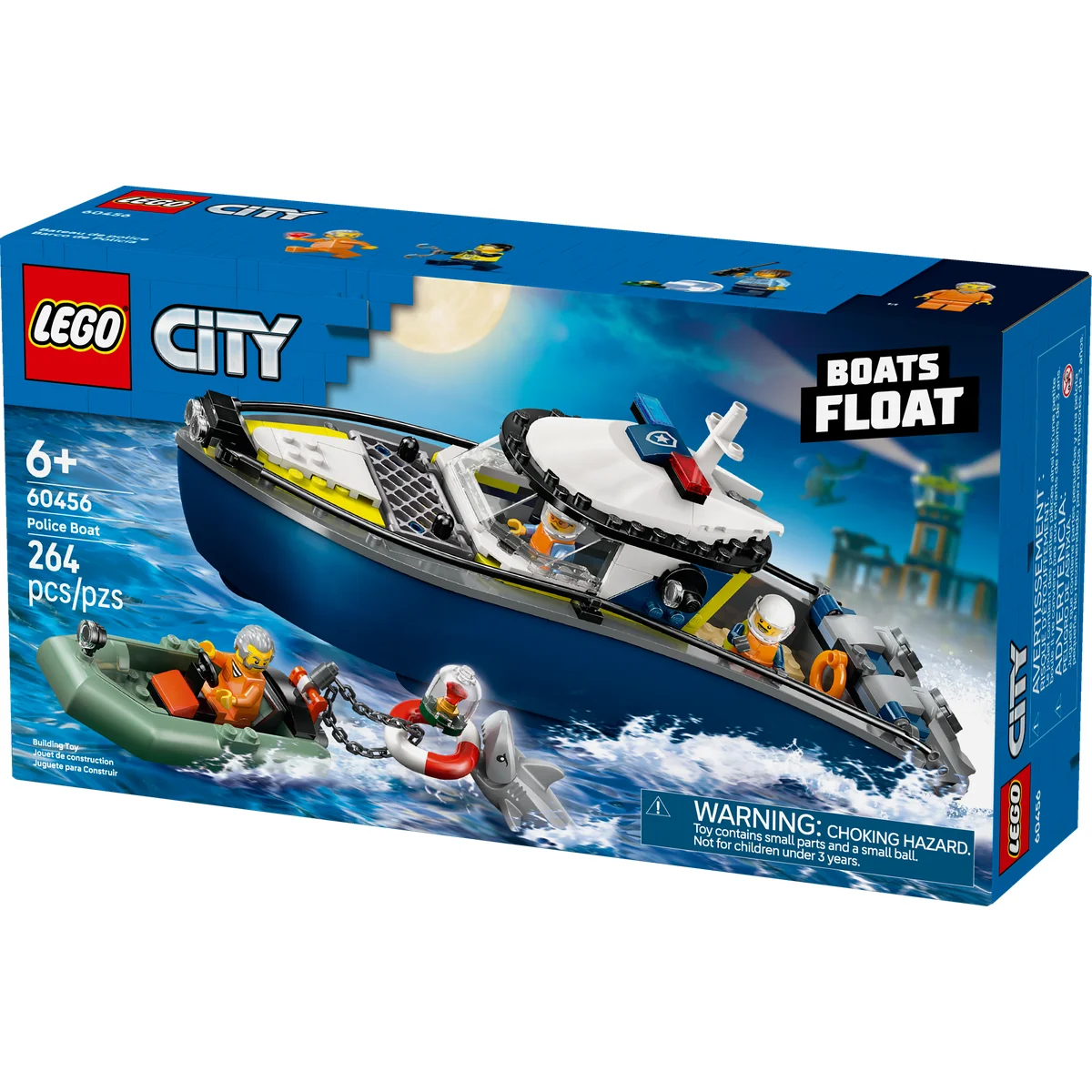 LEGO City Police Boat Chase Toy with a Floatable Speedboat and Dinghy 60456 - Image 3