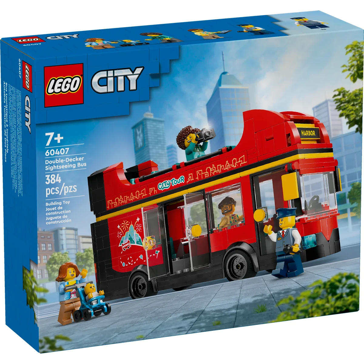 LEGO City Red Double-Decker Sightseeing Bus Toy 60407 - Image 2