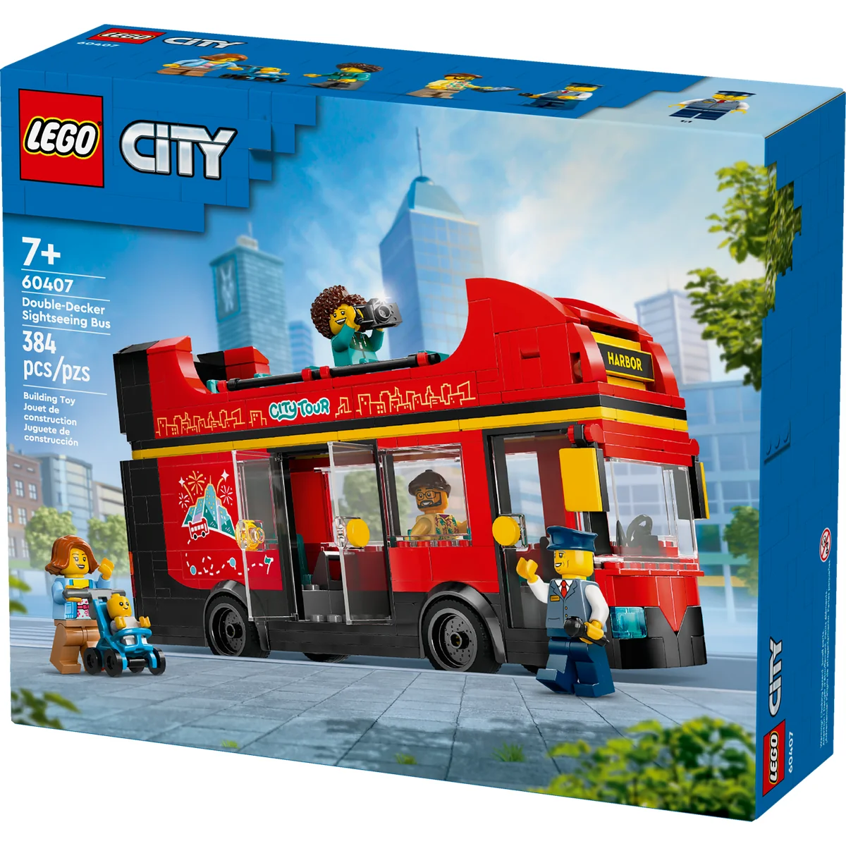 LEGO City Red Double-Decker Sightseeing Bus Toy 60407 - Image 3