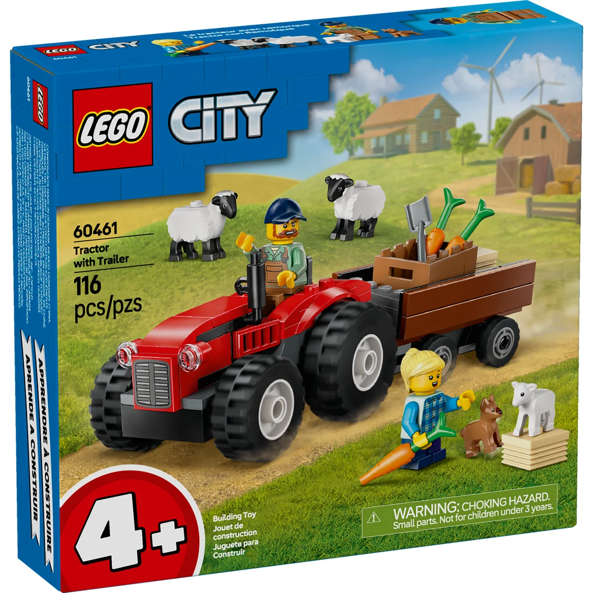 LEGO City Red Farm Tractor with Trailer & Sheep 60461 - Image 2