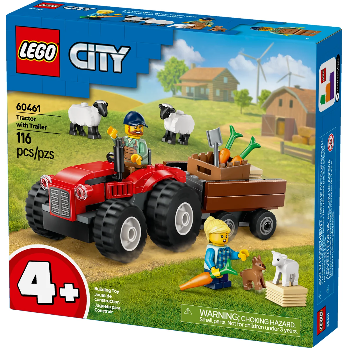 LEGO City Red Farm Tractor with Trailer & Sheep 60461 - Image 3