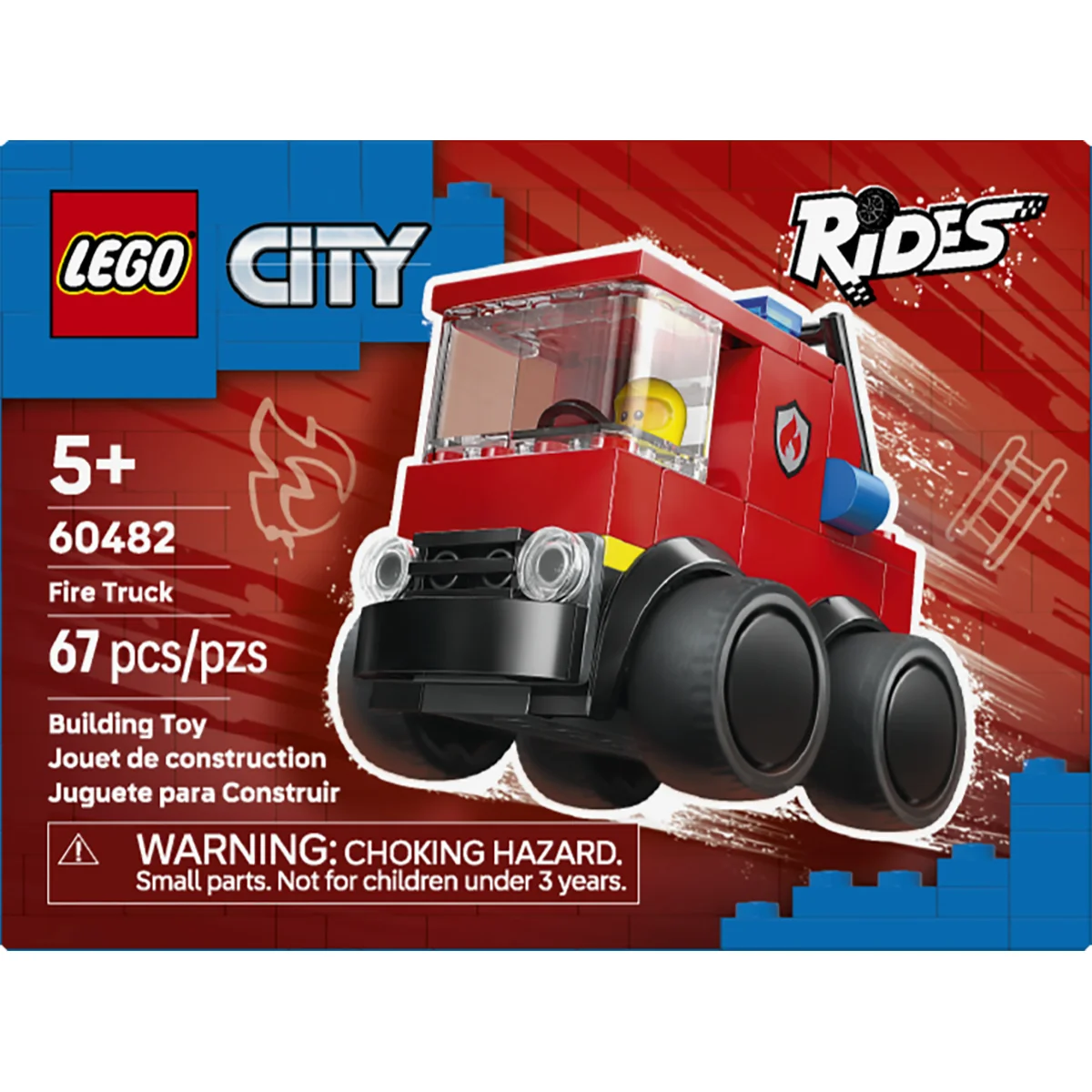 LEGO City Rides - Fire Truck Toy Building Set 60482