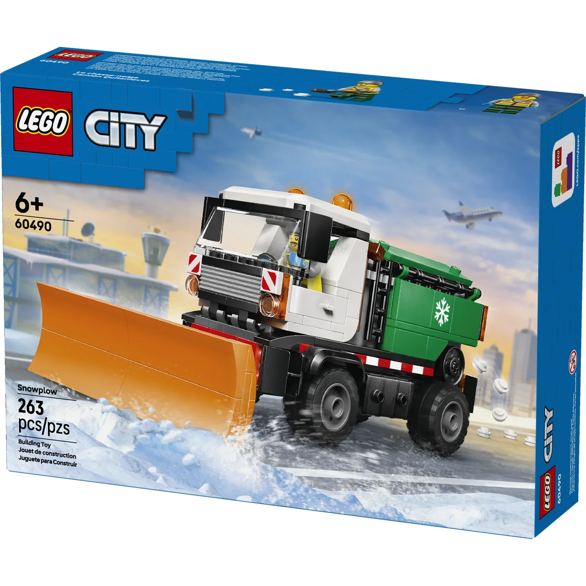 LEGO City Snowplow Truck Toy Vehicle with Minifigure 60490 - Image 3
