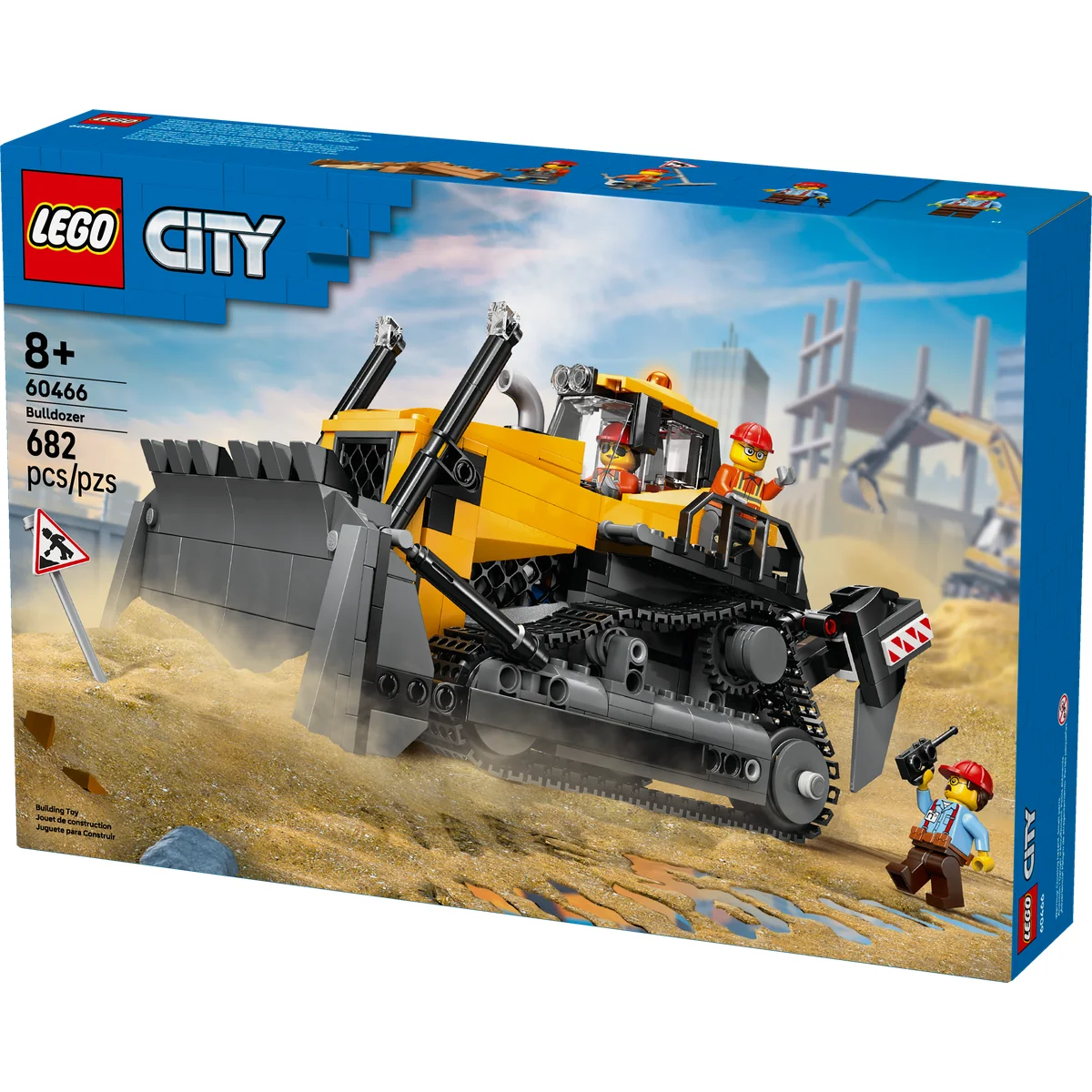 LEGO City Yellow Bulldozer Construction Site Building Toy Playset 60466 - Image 3