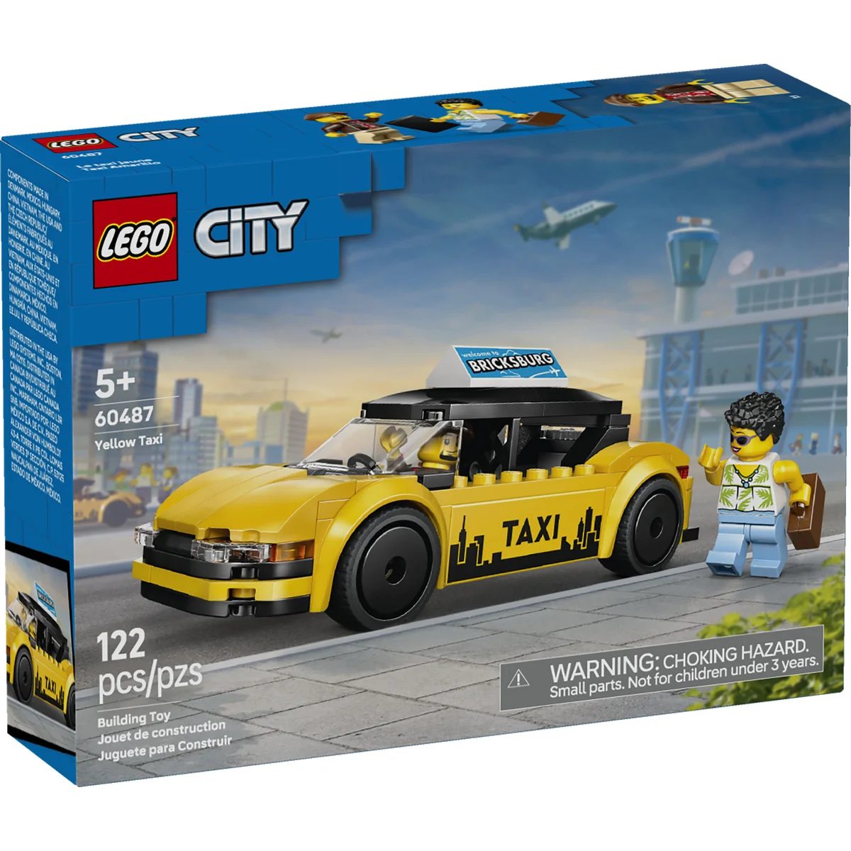LEGO City Yellow Taxi - Model Car Kit with 2 Minifigures 60487 - Image 2