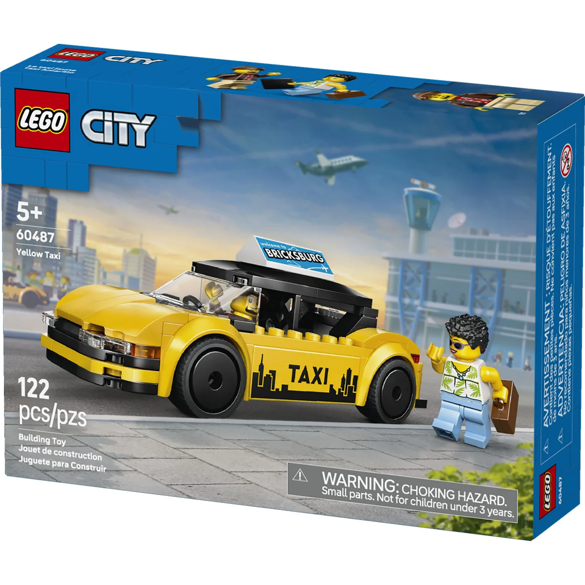 LEGO City Yellow Taxi - Model Car Kit with 2 Minifigures 60487 - Image 3