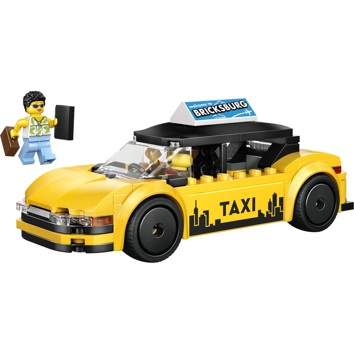 LEGO City Yellow Taxi - Model Car Kit with 2 Minifigures 60487 - Image 5