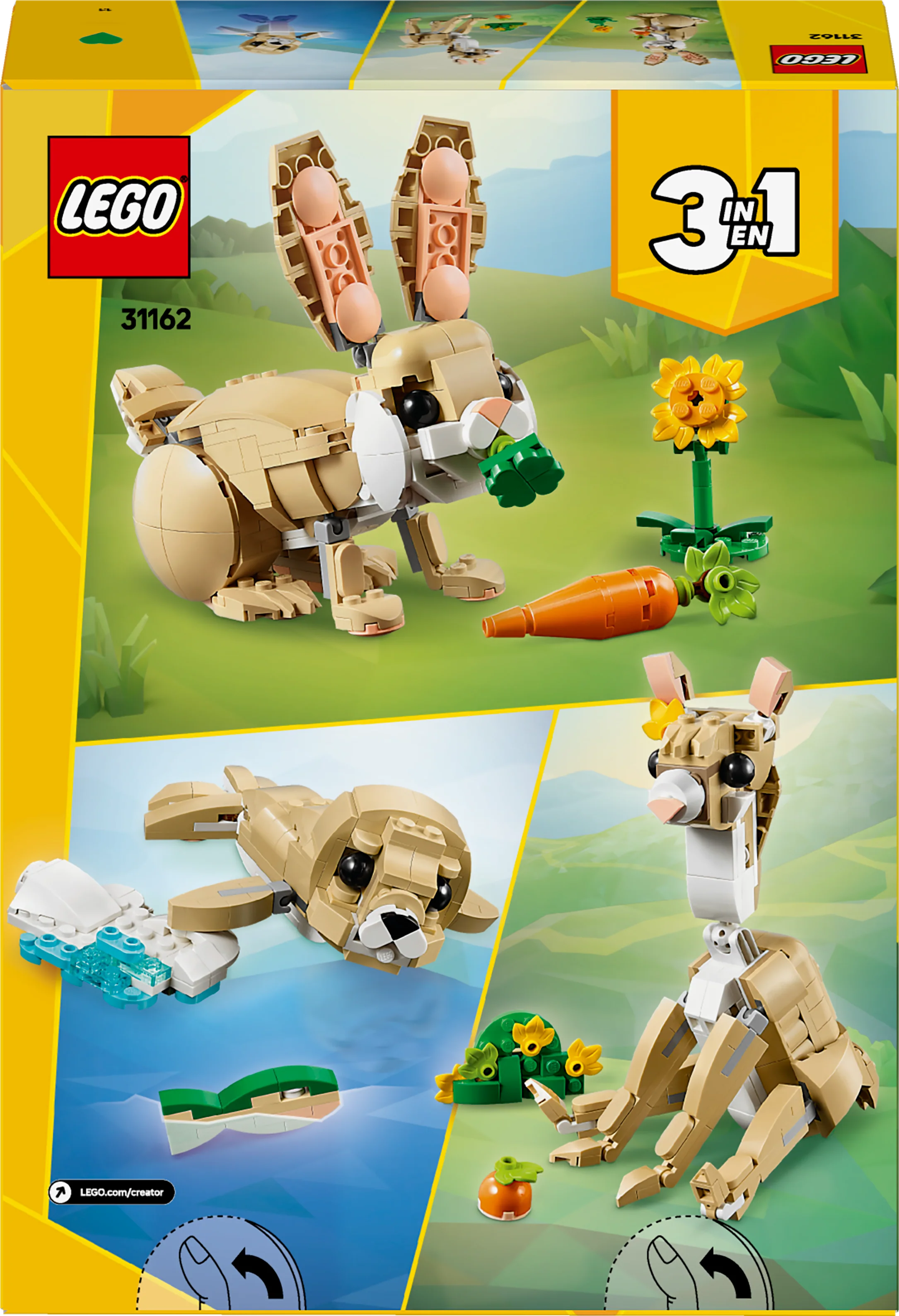 LEGO Creator 3 in 1 Cute Bunny Building Toy Set 31162 - Image 2