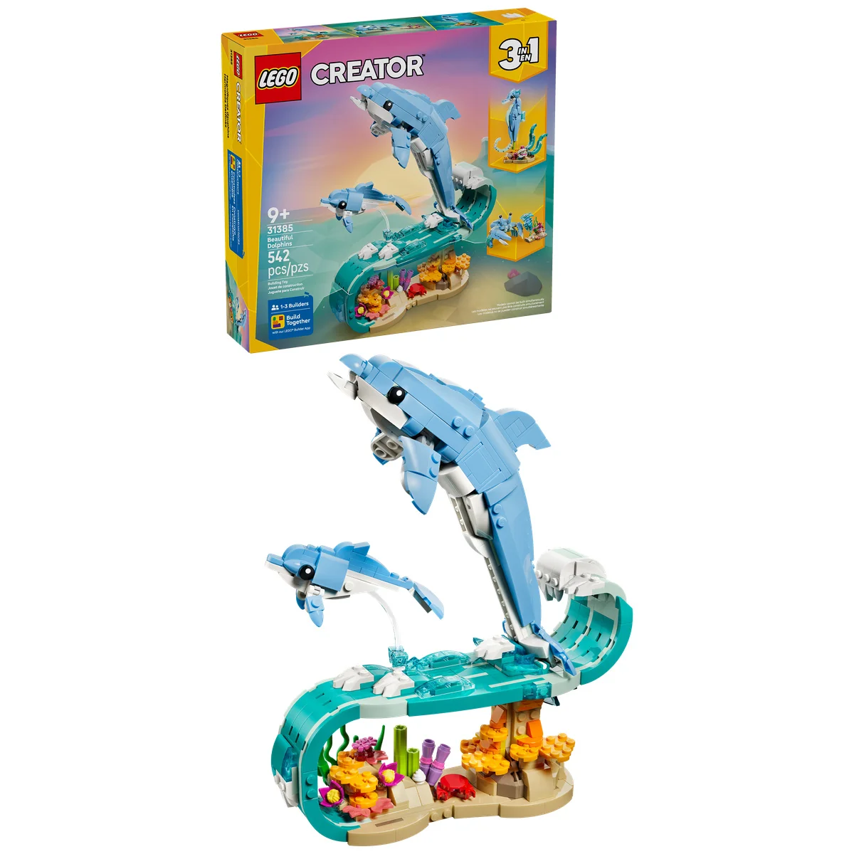 LEGO Creator 3 in 1 Sea Animals: Beautiful Dolphins 31385 - Image 4