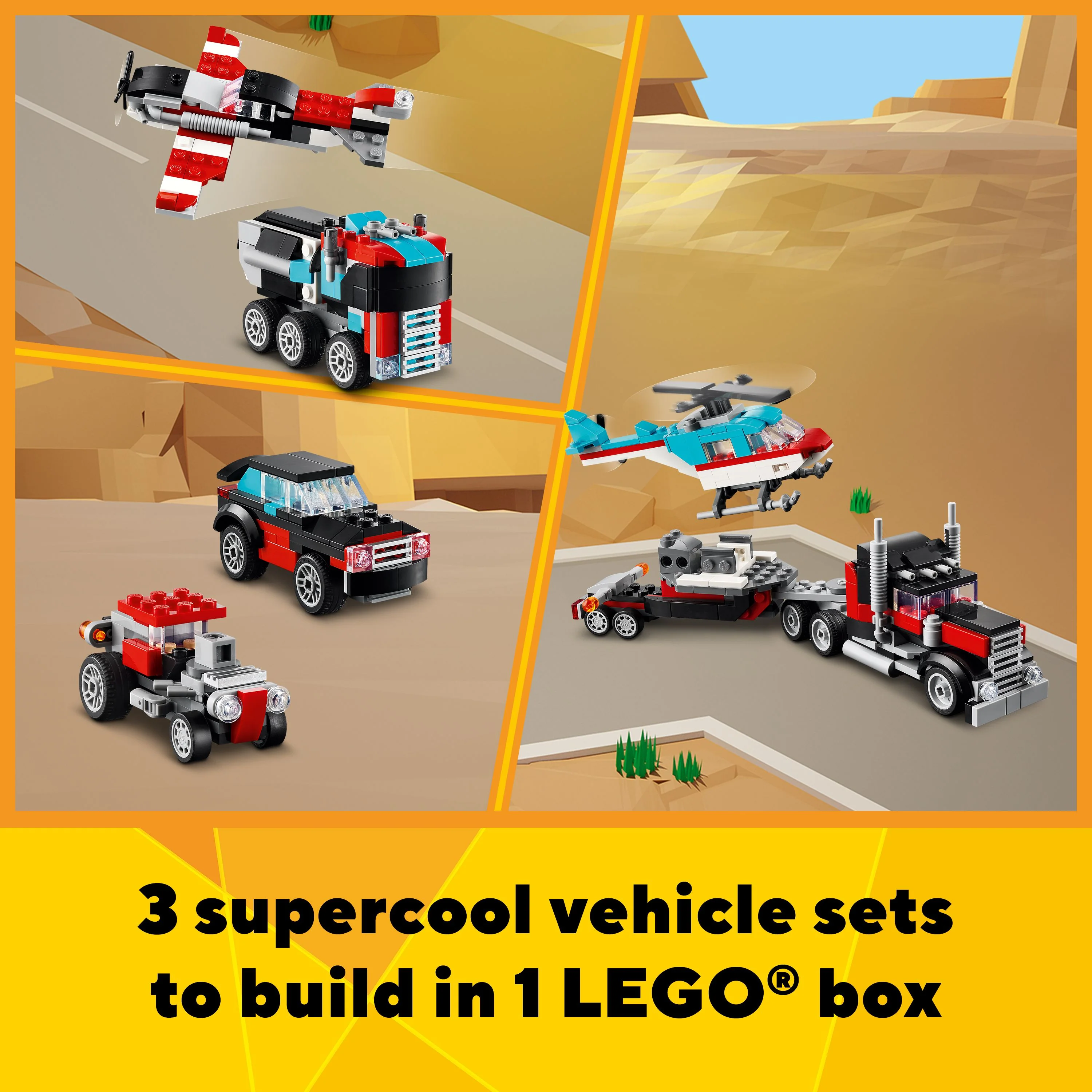 LEGO Creator Flatbed Truck with Helicopter Toy 31146 - Image 3