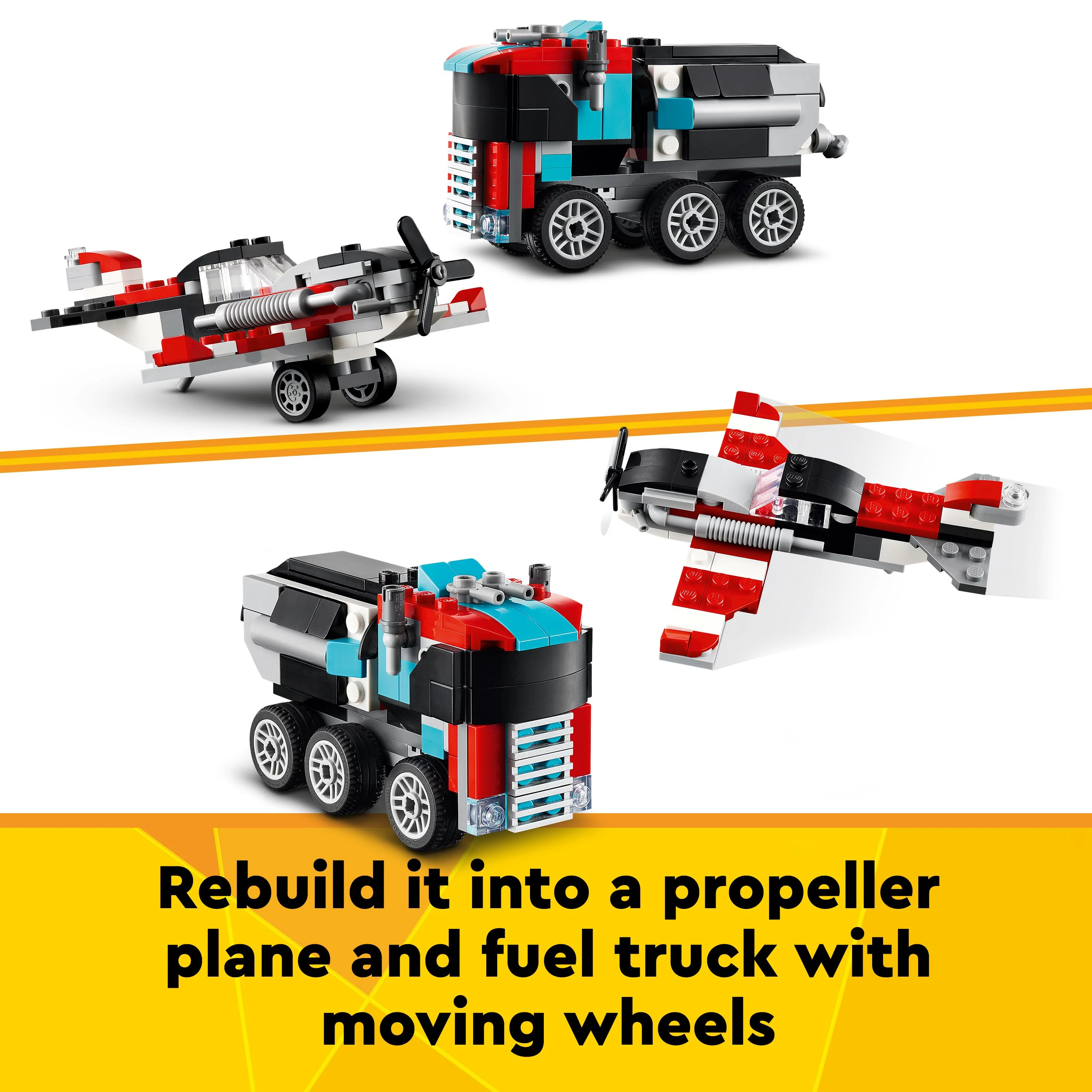 LEGO Creator Flatbed Truck with Helicopter Toy 31146 - Image 4