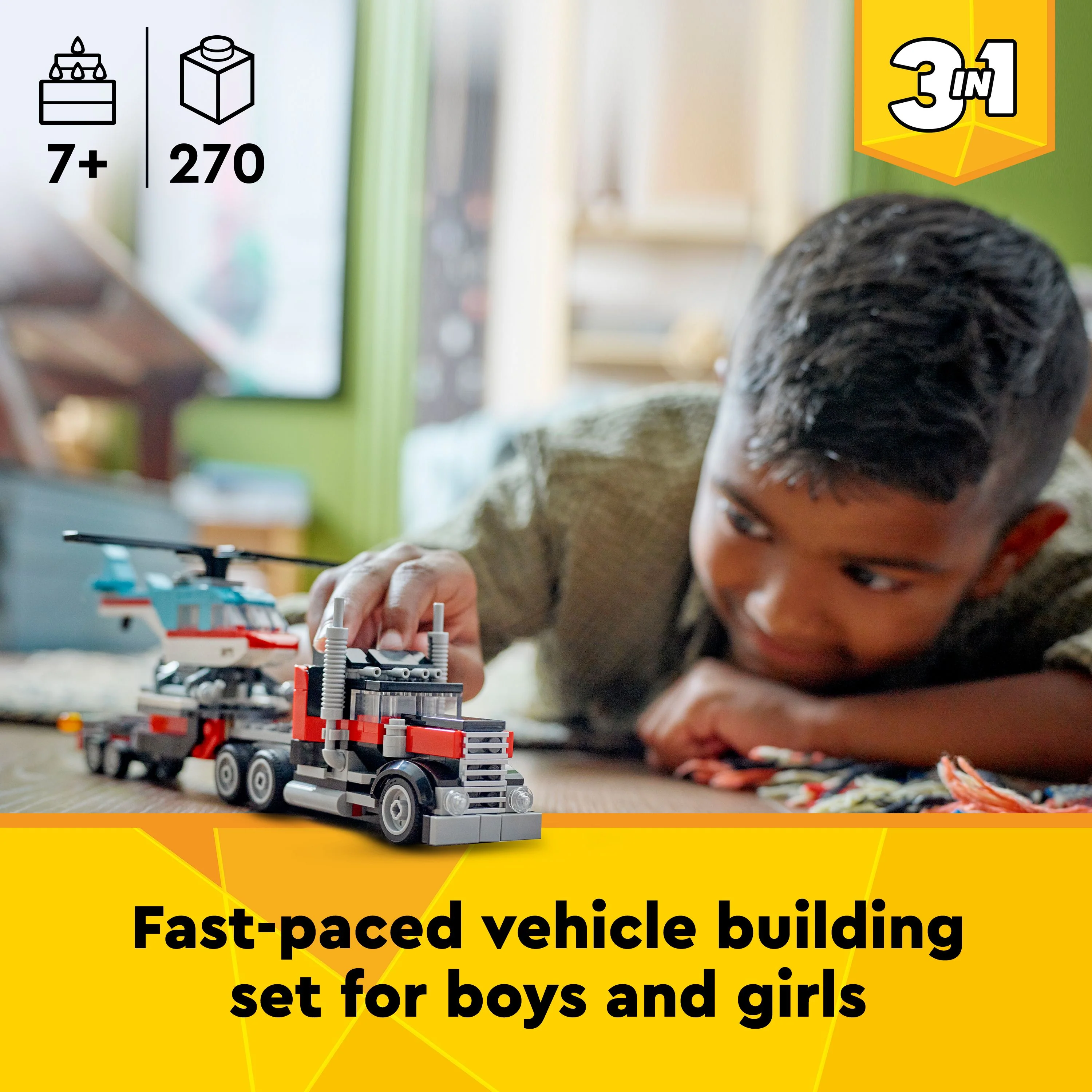 LEGO Creator Flatbed Truck with Helicopter Toy 31146 - Image 6