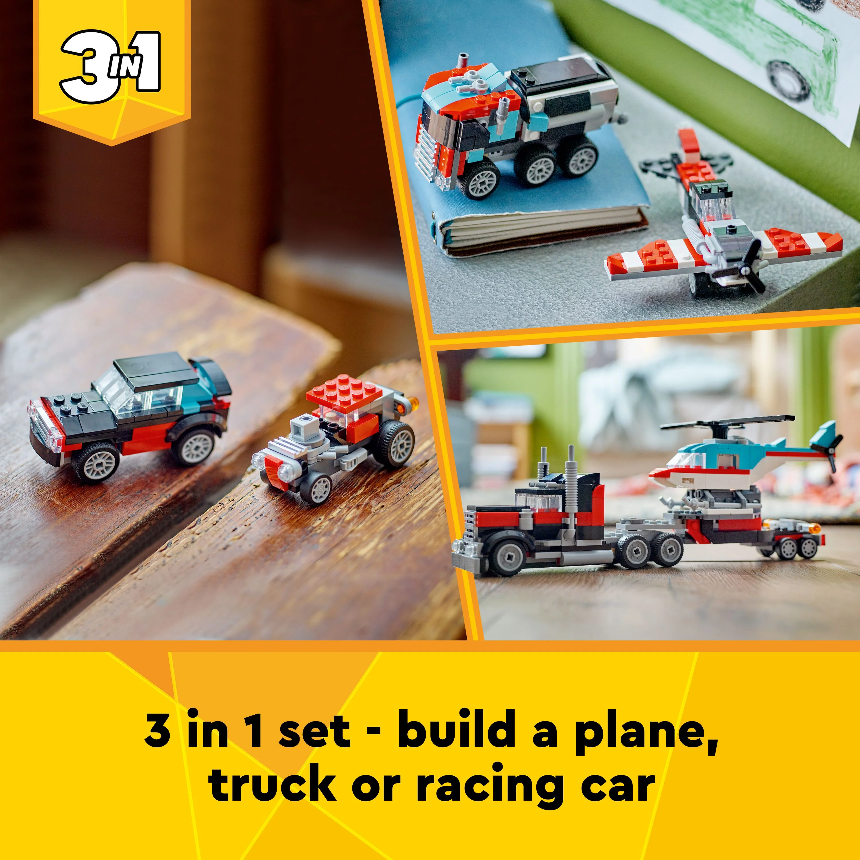 LEGO Creator Flatbed Truck with Helicopter Toy 31146 - Image 7