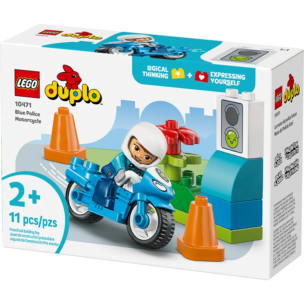 LEGO DUPLO Town Blue Police Motorcycle Playset 10471 - Image 3