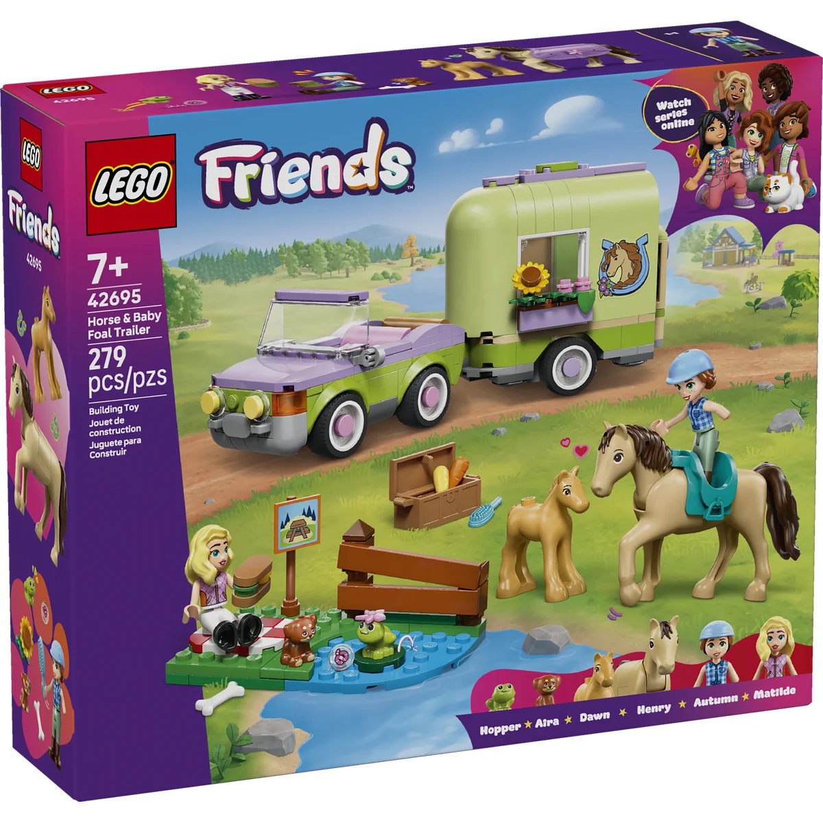 LEGO Friends Horse & Baby Foal Trailer Toy Set 42695 - Image 2