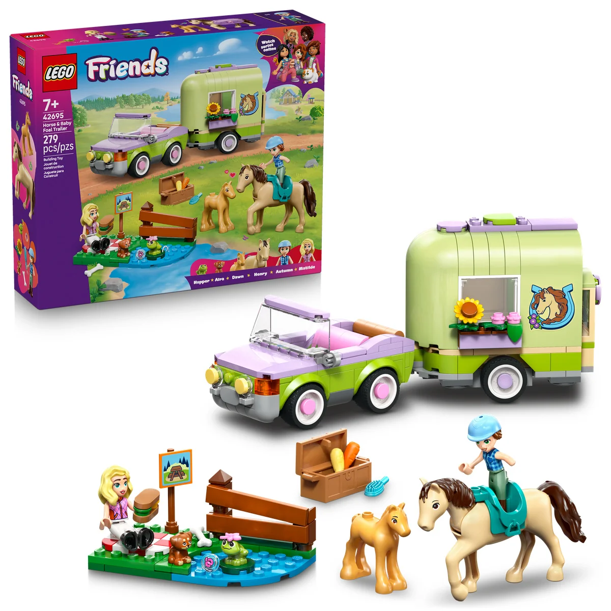 LEGO Friends Horse & Baby Foal Trailer Toy Set 42695 - Image 4