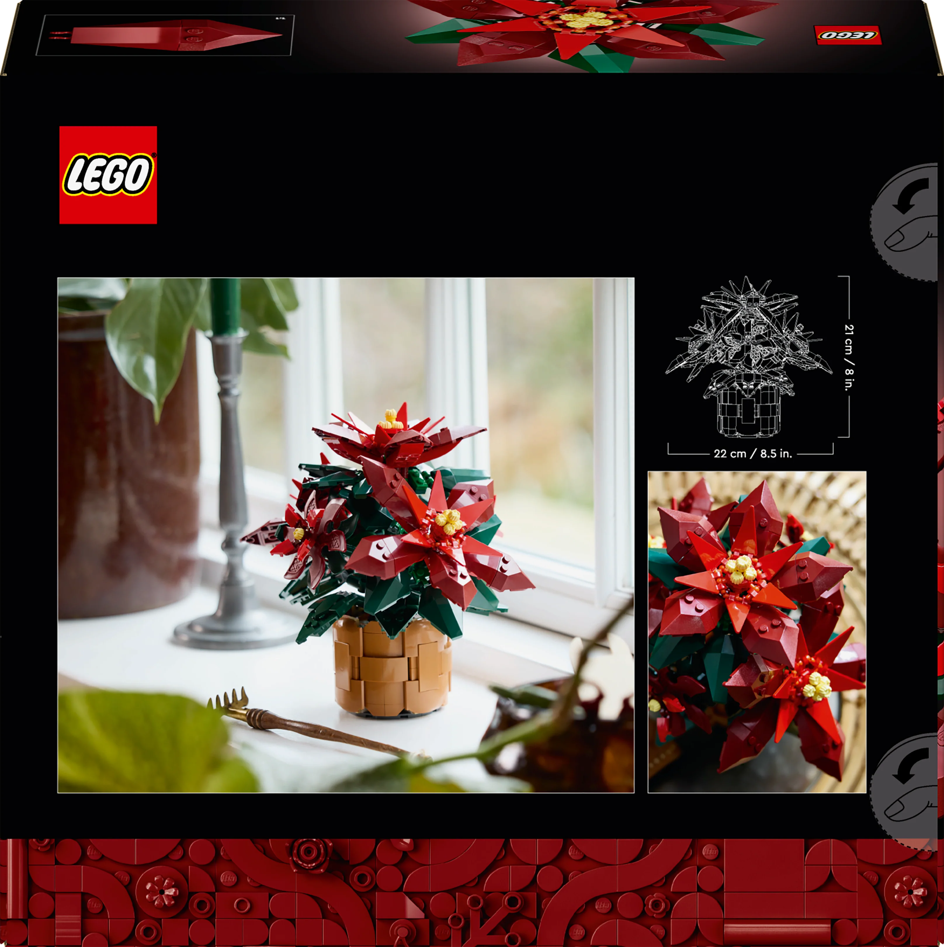 LEGO Icons Poinsettia Plant Building Set and Centerpiece Table Decoration 10370 - Image 2