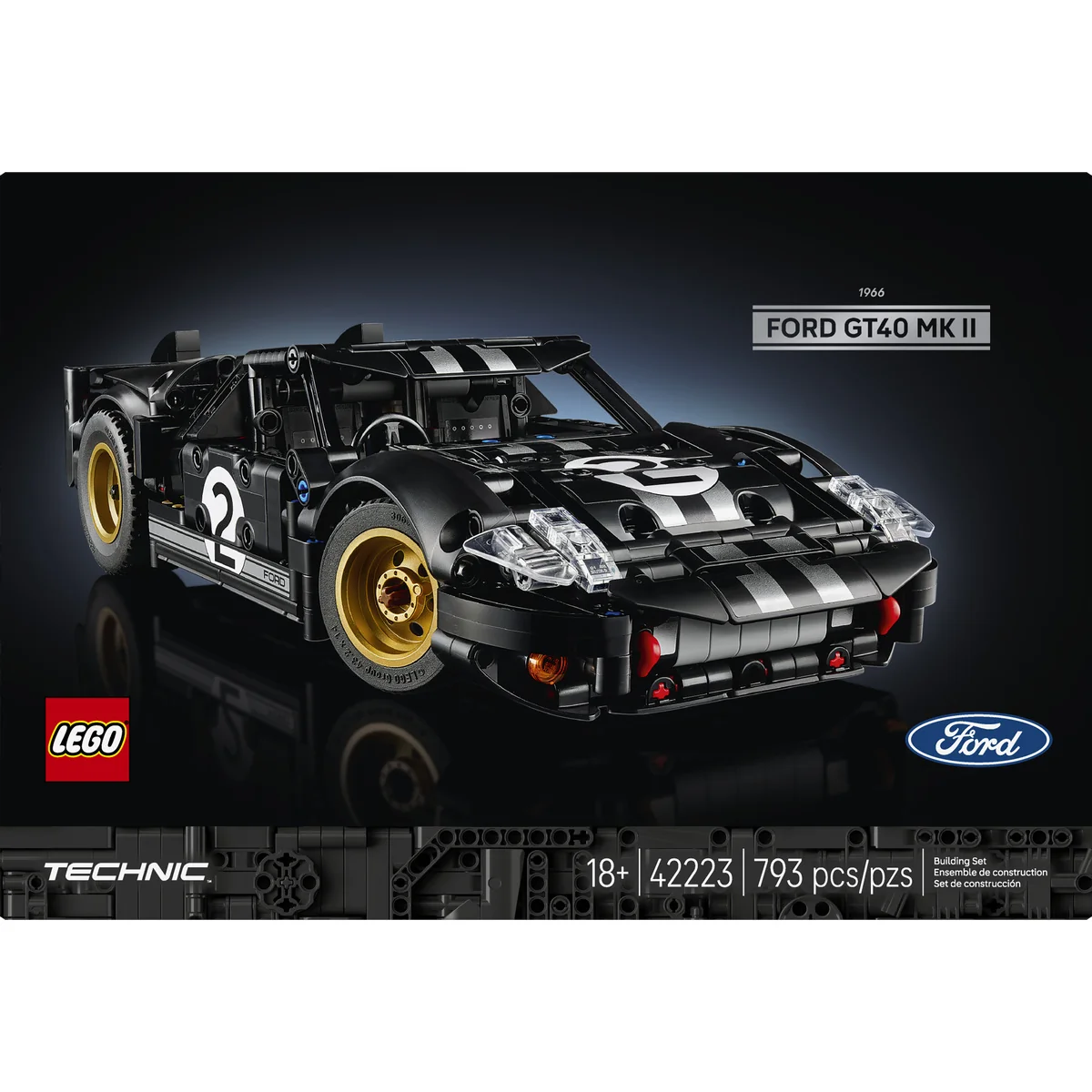 LEGO Technic 1966 Ford GT40 MKII Race Car for Adults 42223