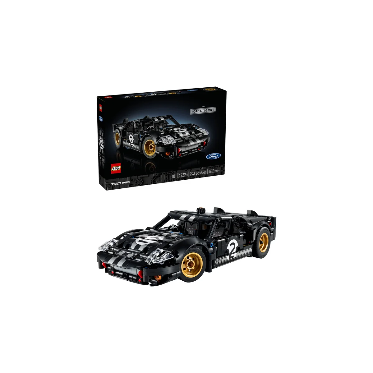 LEGO Technic 1966 Ford GT40 MKII Race Car for Adults 42223 - Image 4