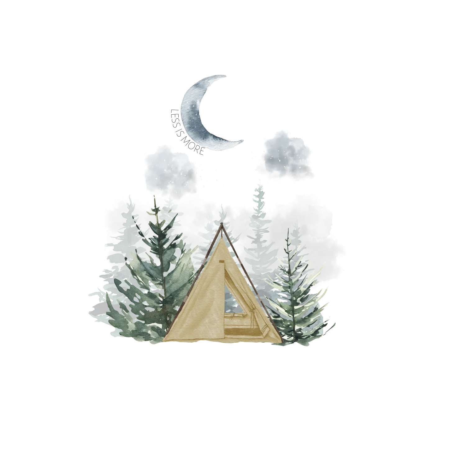 Less Is More Camping Sticker S025