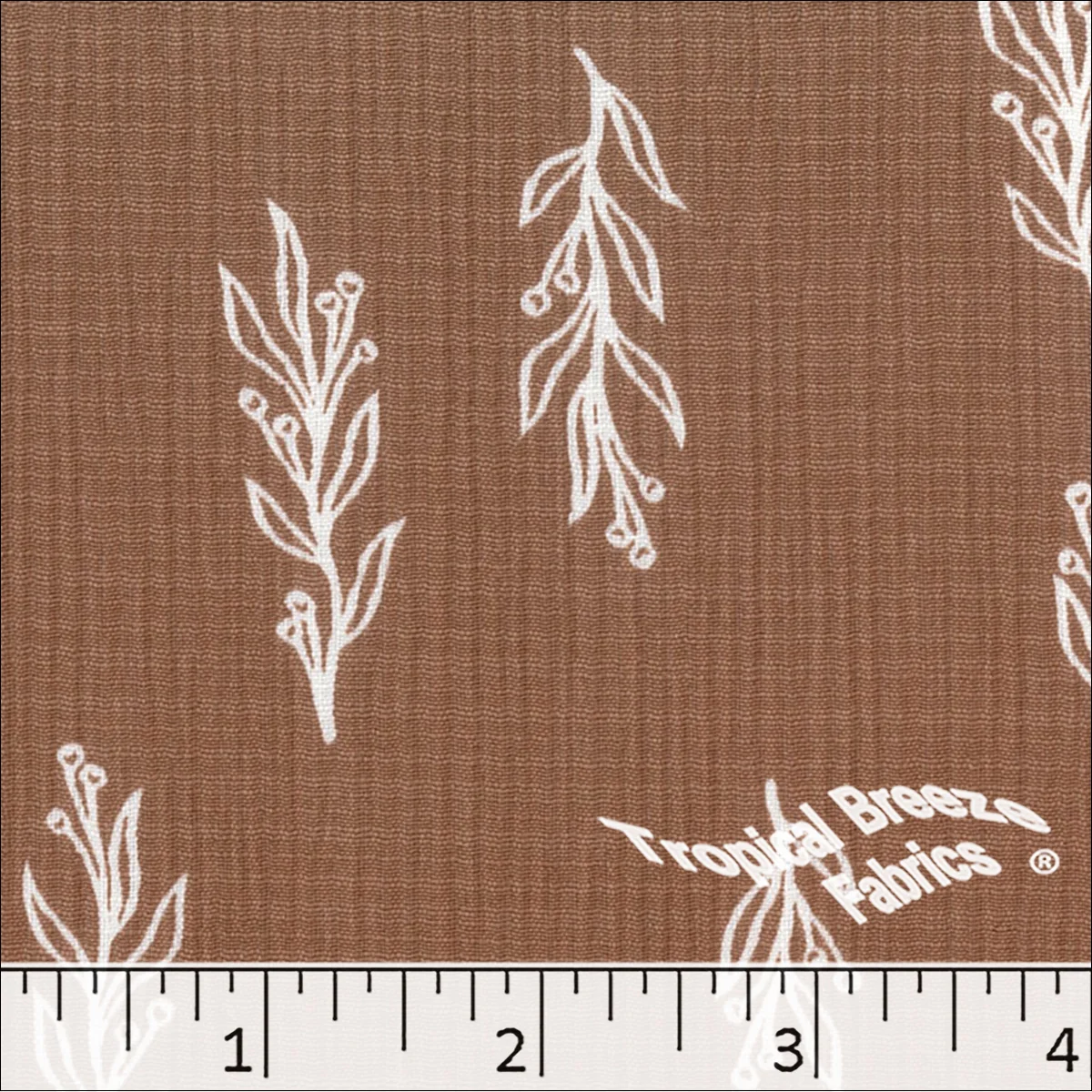 Linen Crepe Leaf Print Polyester Fabric 048526