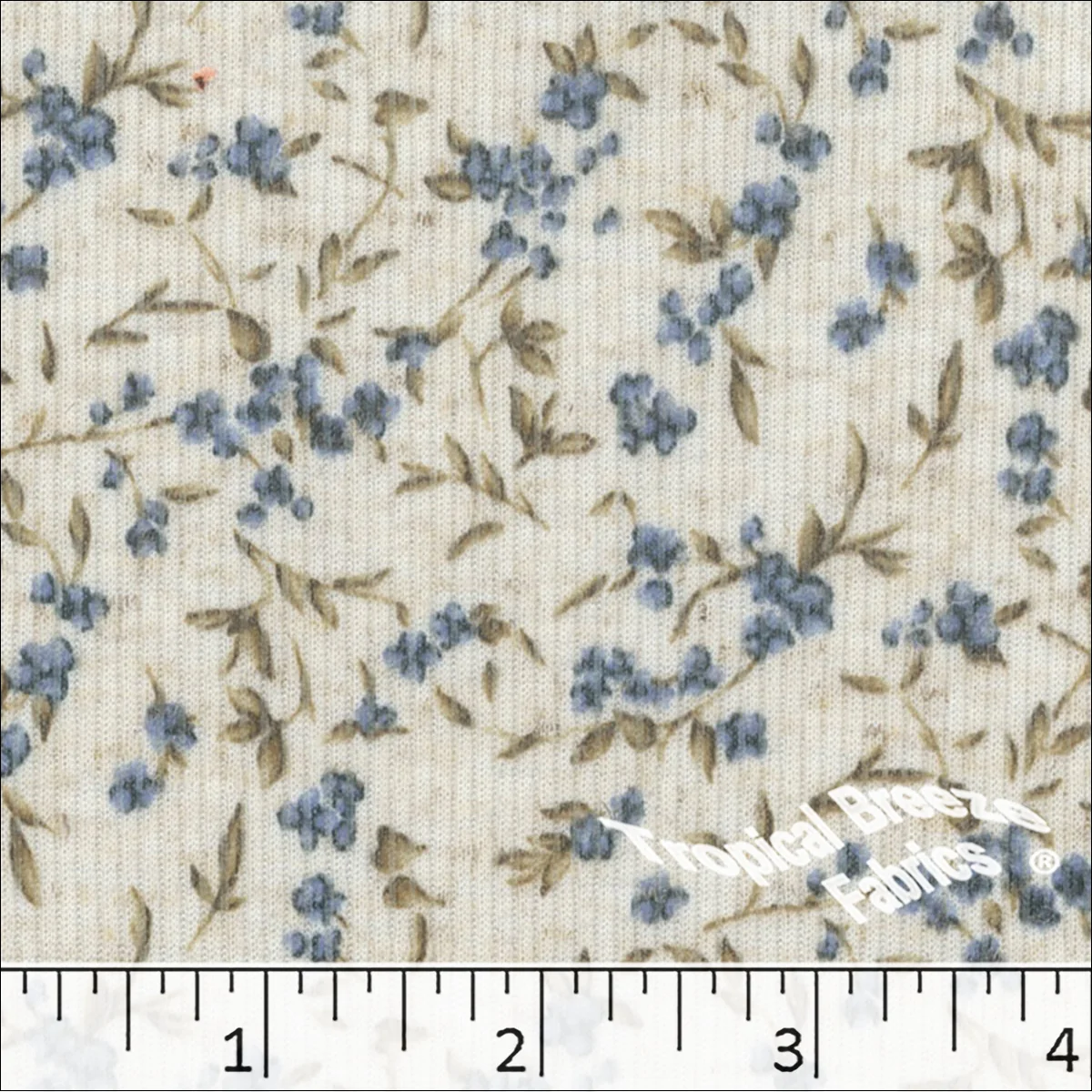 Linen Rib Knit Tiny Floral Print Fabric 573617 - Image 2