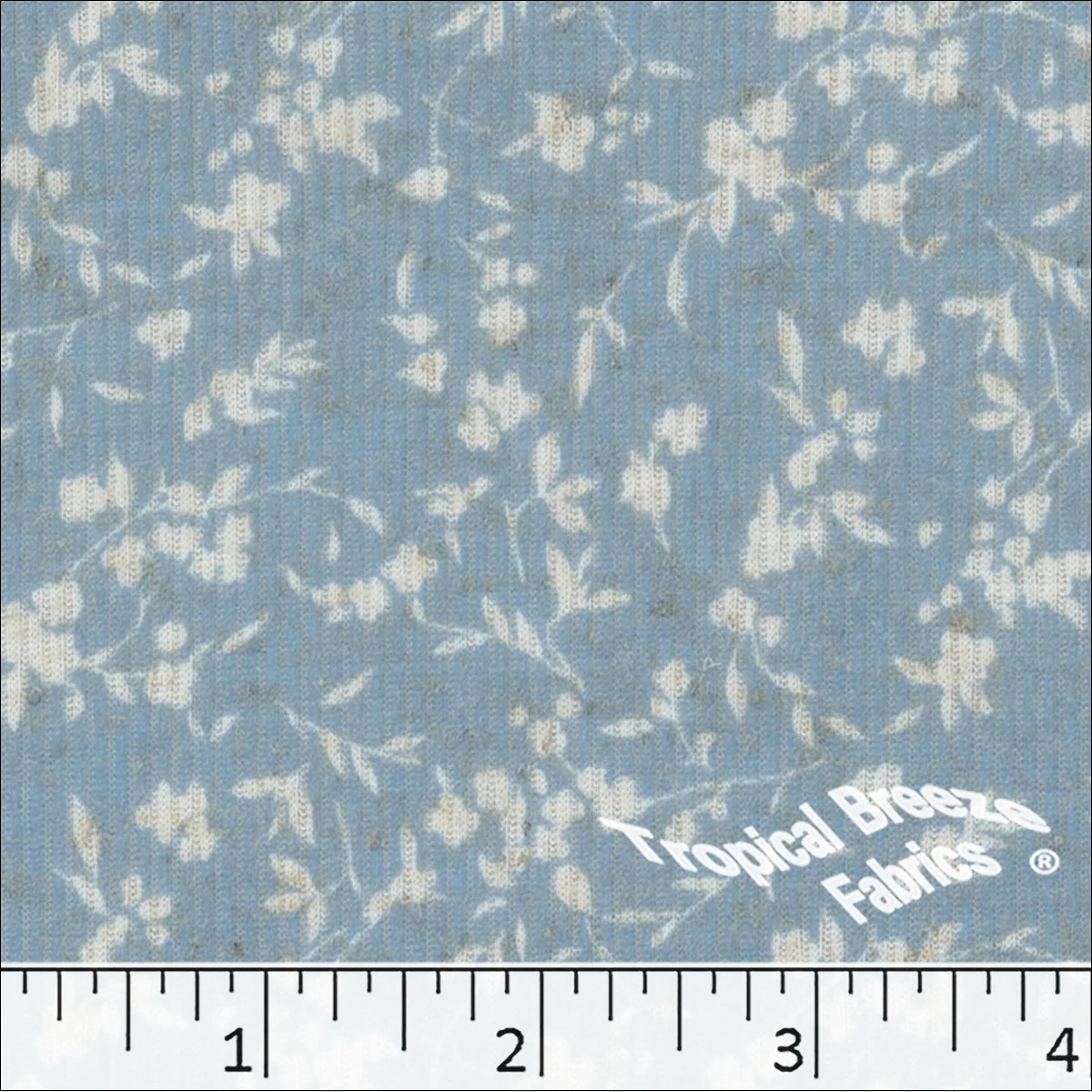 Linen Rib Knit Tiny Floral Print Fabric 573617 - Image 4