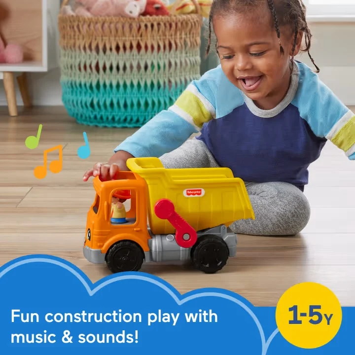 Little People Work Together Dump Truck Toddler Construction Toy HYC12 - Image 2