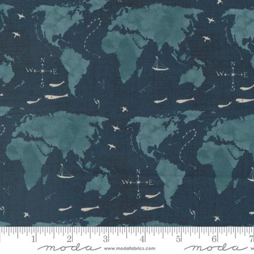 Longshore Collection World Map Cotton Fabric 24611 - Image 3