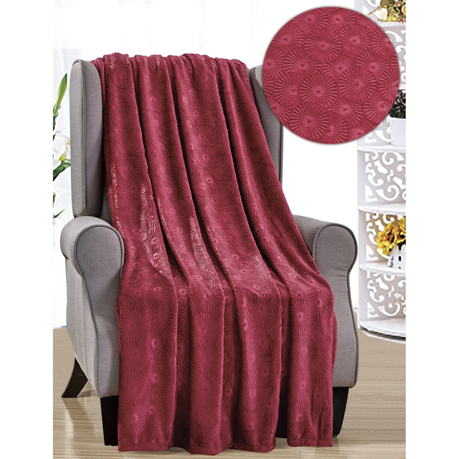 Louvre Embossed Plush Throw