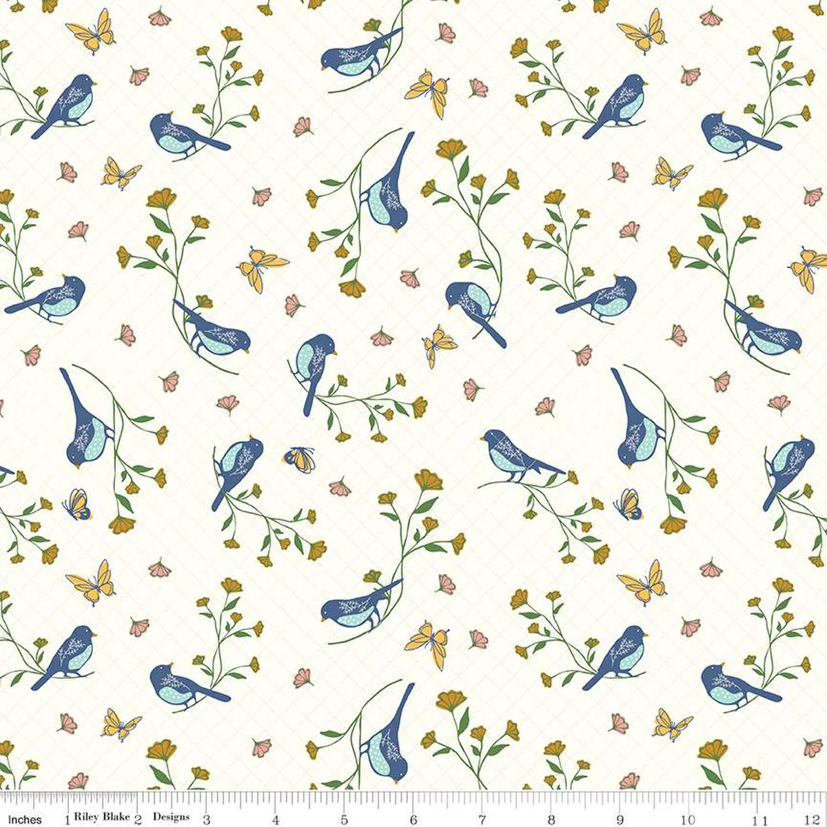 Melody Collection Birds Cotton Fabric C15141 - Image 3