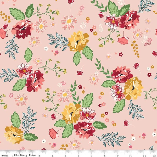 Melody Collection Large Floral Cotton Fabric C15140 - Image 2