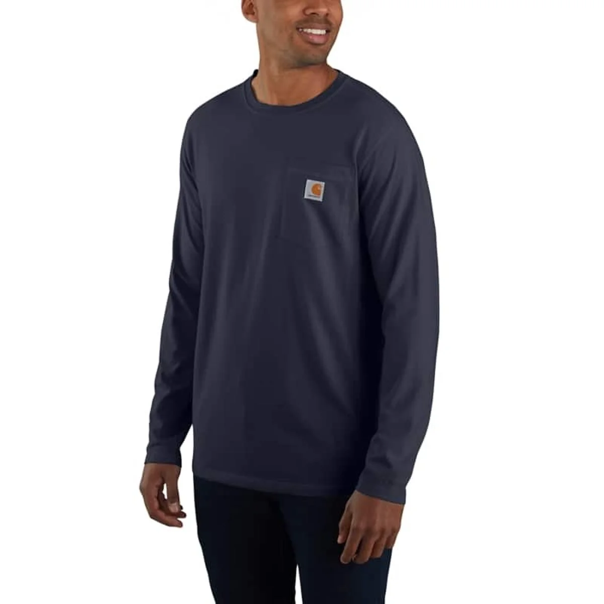 Men's Big and Tall Carhartt Force Relaxed Fit Midweight Pocket Long Sleeve T-Shirt 106656 - Image 3