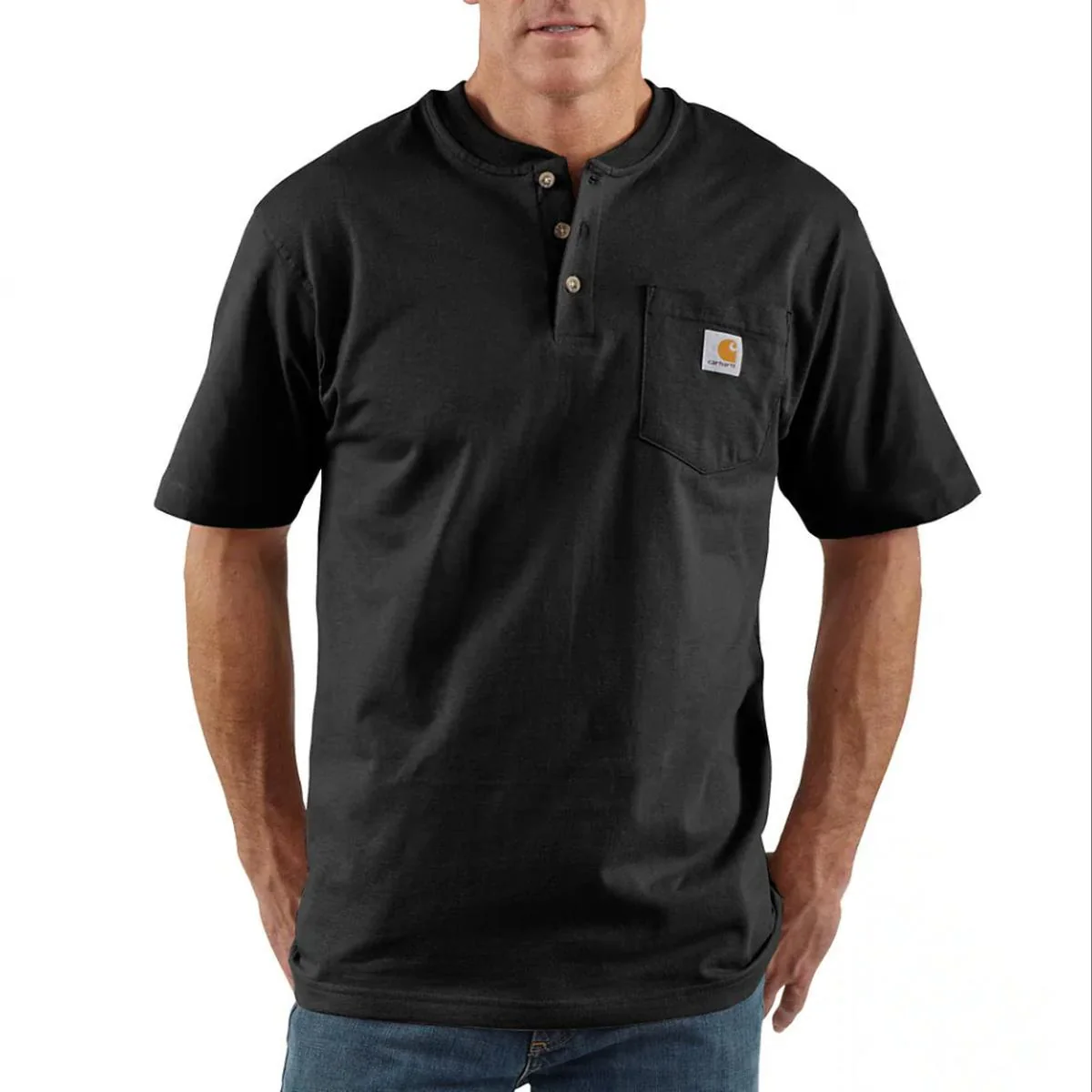 Men's Big and Tall Workwear Henley Shirt K84 - Image 4