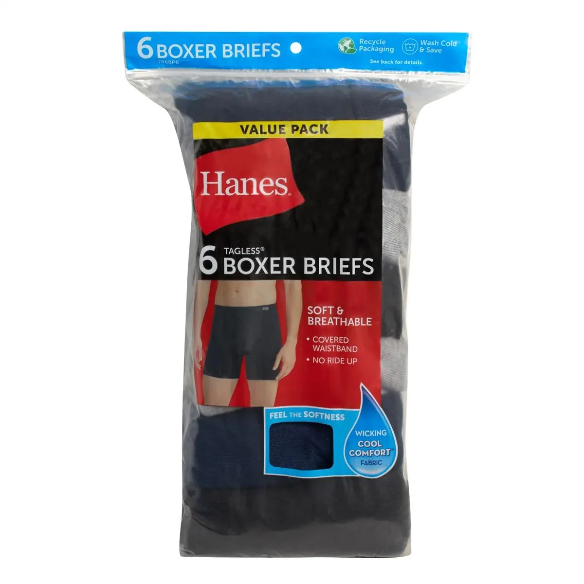 Men's Cotton Boxer Brief Underwear 6-Pack 7460P6 - Image 2