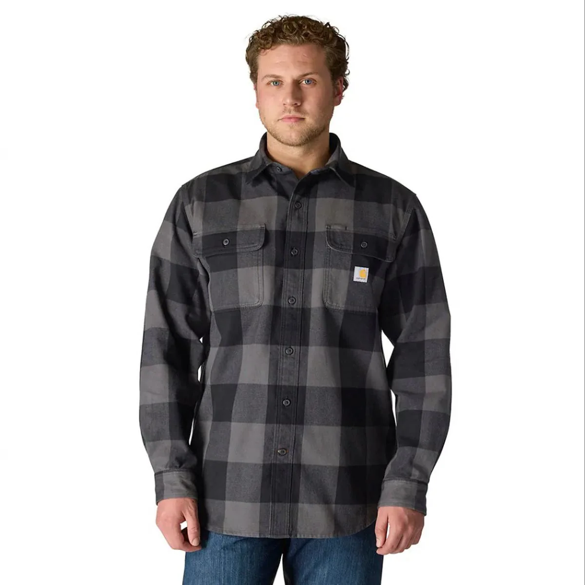 Men's Loose Fit Heavyweight Flannel Shirt 107013 - Image 3