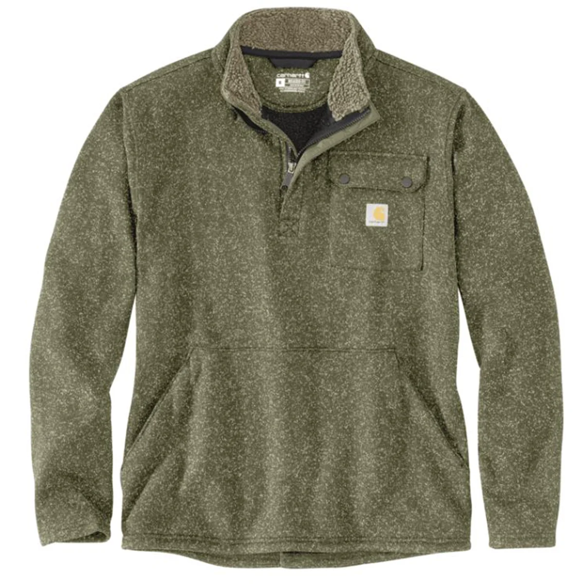 Men's Relaxed Fit Midweight Quarter-Zip Pocket Sweater Fleece 106378 - Image 4