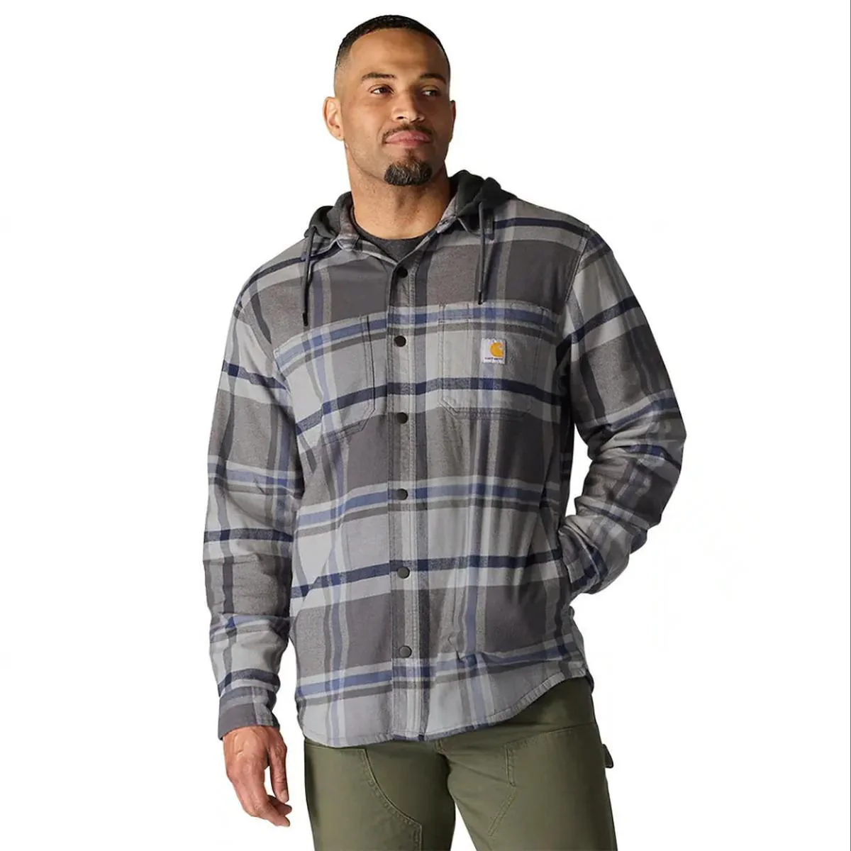 Men's Rugged Flex Fleece Lined Hooded Shirt Jac 107011 - Image 2
