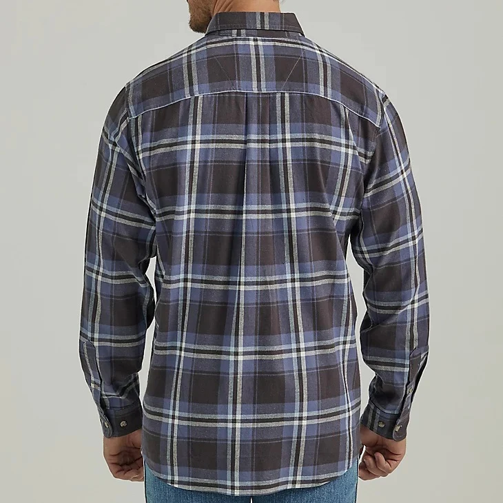 Men's Rugged Wear Long-Sleeve Flannel Plaid Button-Down Shirt 233038 - Image 2