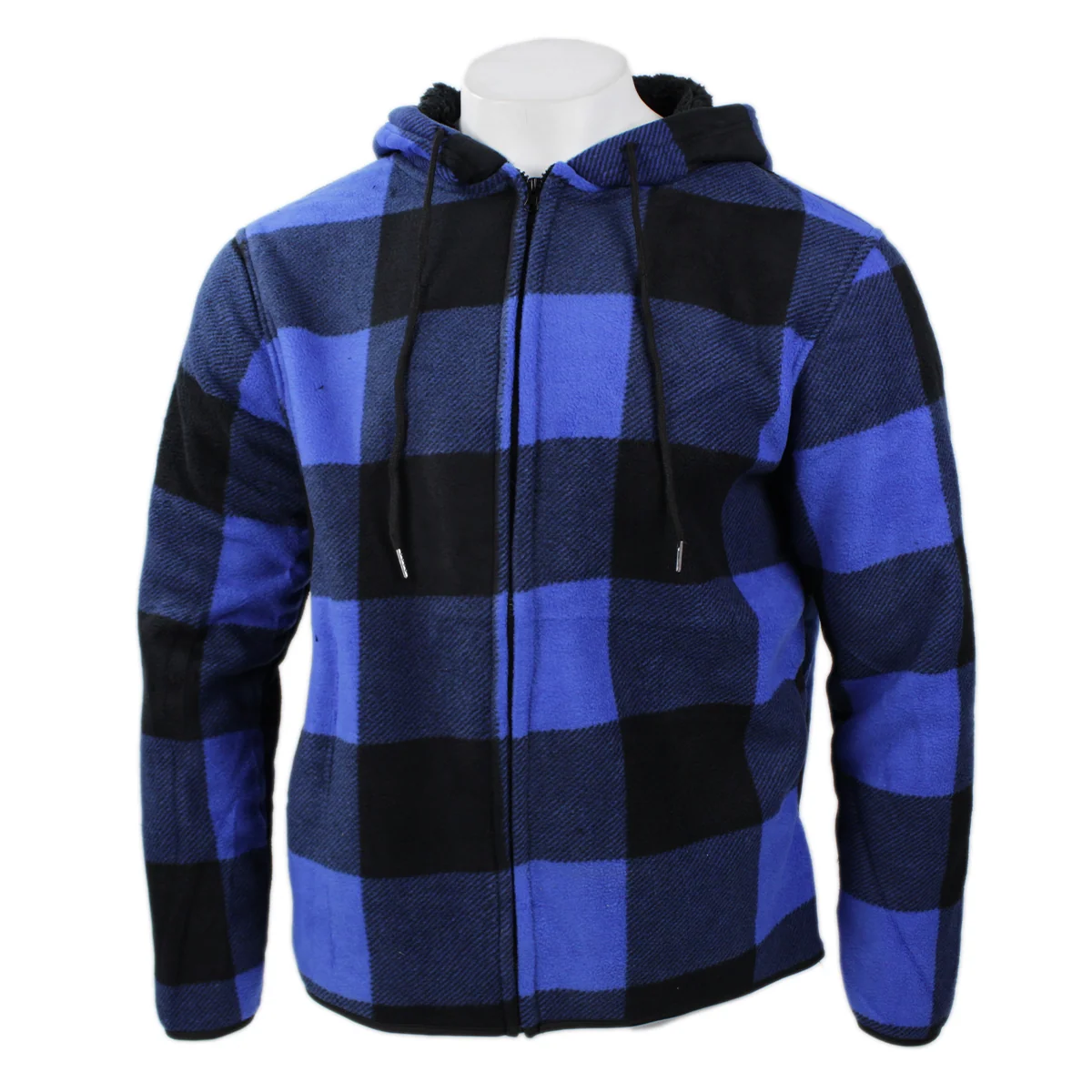 Men's Sherpa-Lined Buffalo Plaid Hooded Fleece Jacket CO2397HF - Image 3