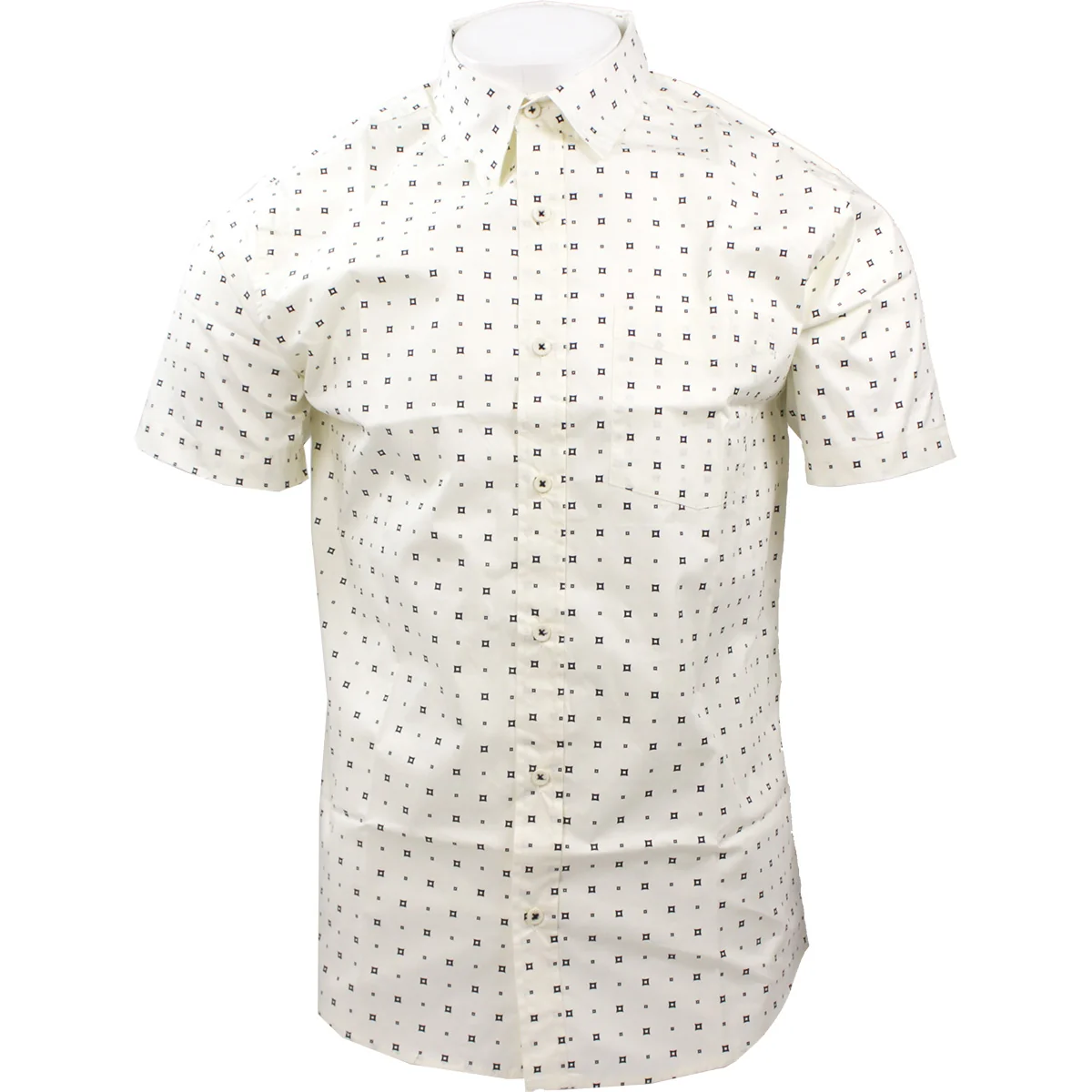 Men's Small Print Short Sleeve Dress Shirt P160