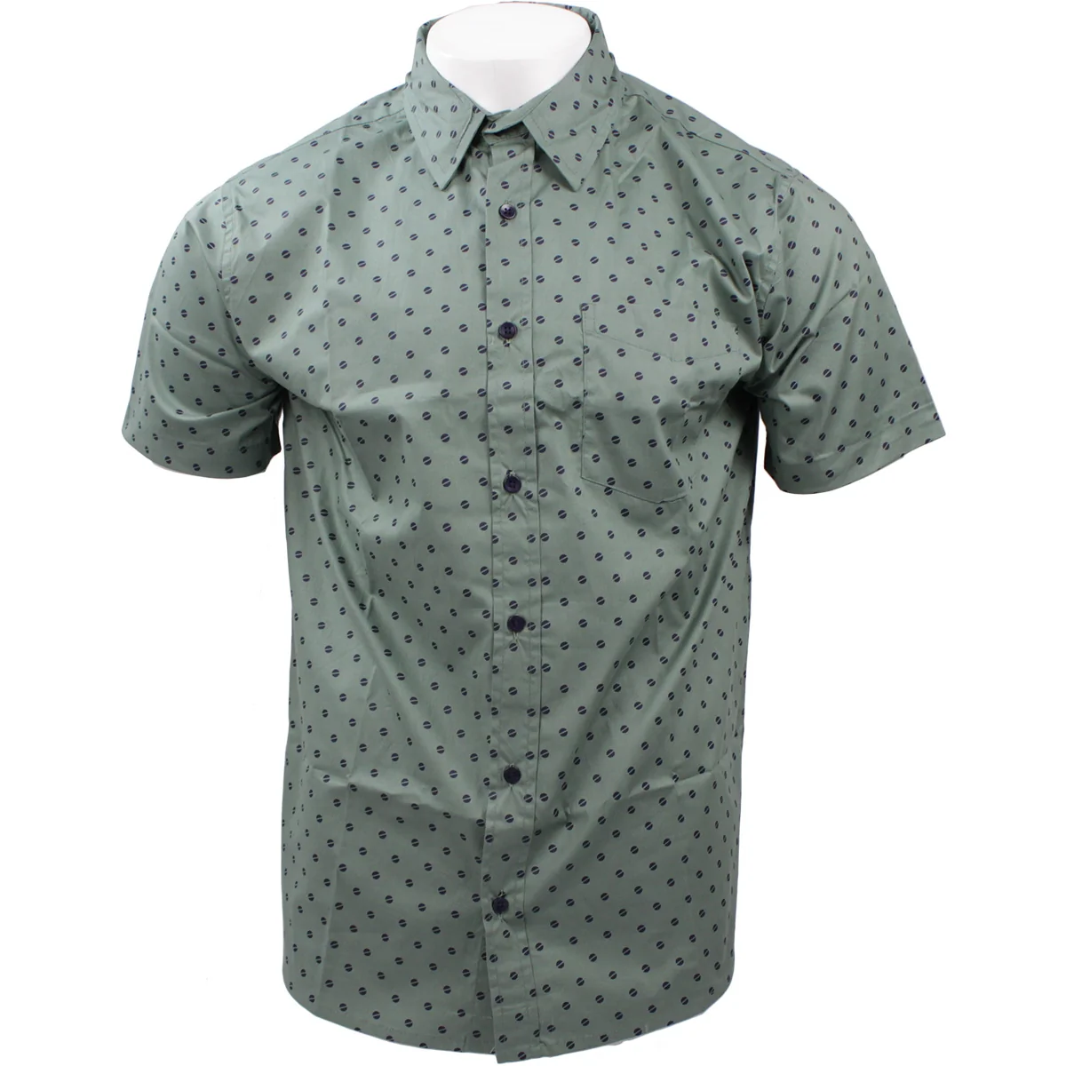 Men's Small Print Short Sleeve Dress Shirt P160 - Image 2