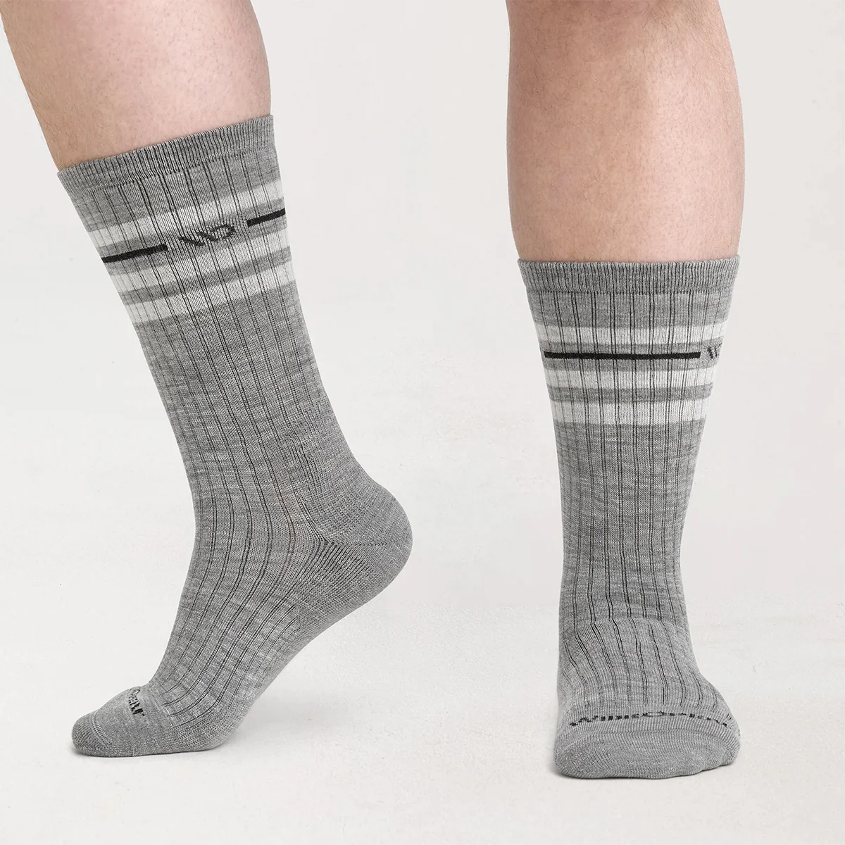 Men's Vintage Stripe Cushioned Crew Socks 9002 - Image 2